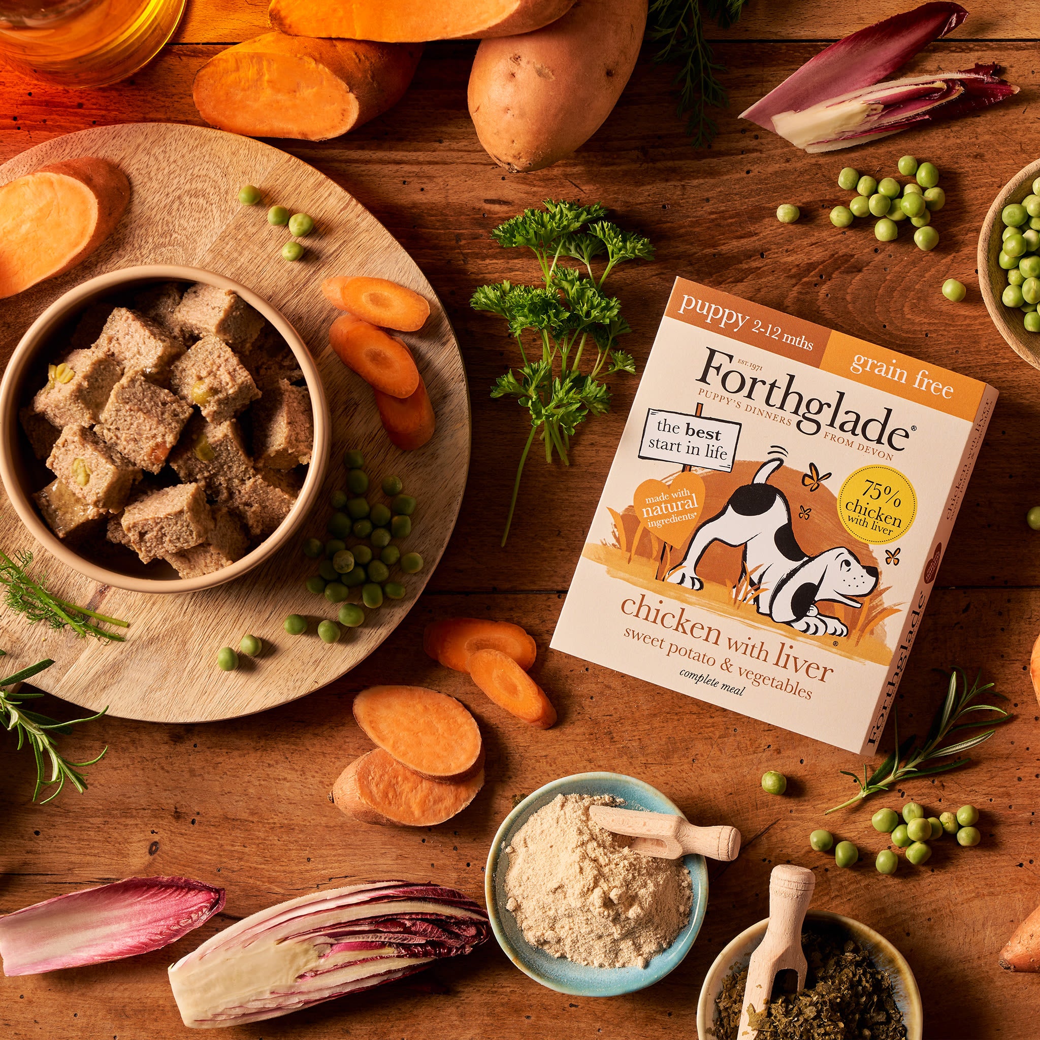 Forthglade Complete Meal Grain-free Puppy Wet Dog Food - Chicken with Liver, Sweet potato & Vegetables - Image 6