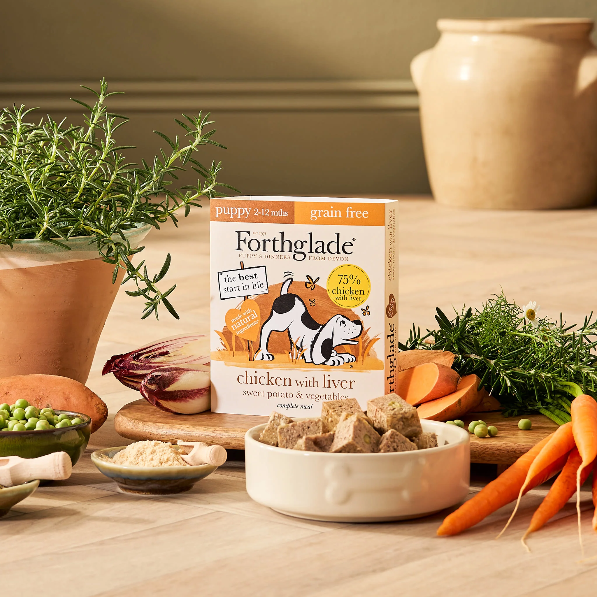 Forthglade Complete Meal Grain-free Puppy Wet Dog Food - Chicken with Liver, Sweet potato & Vegetables - Image 7