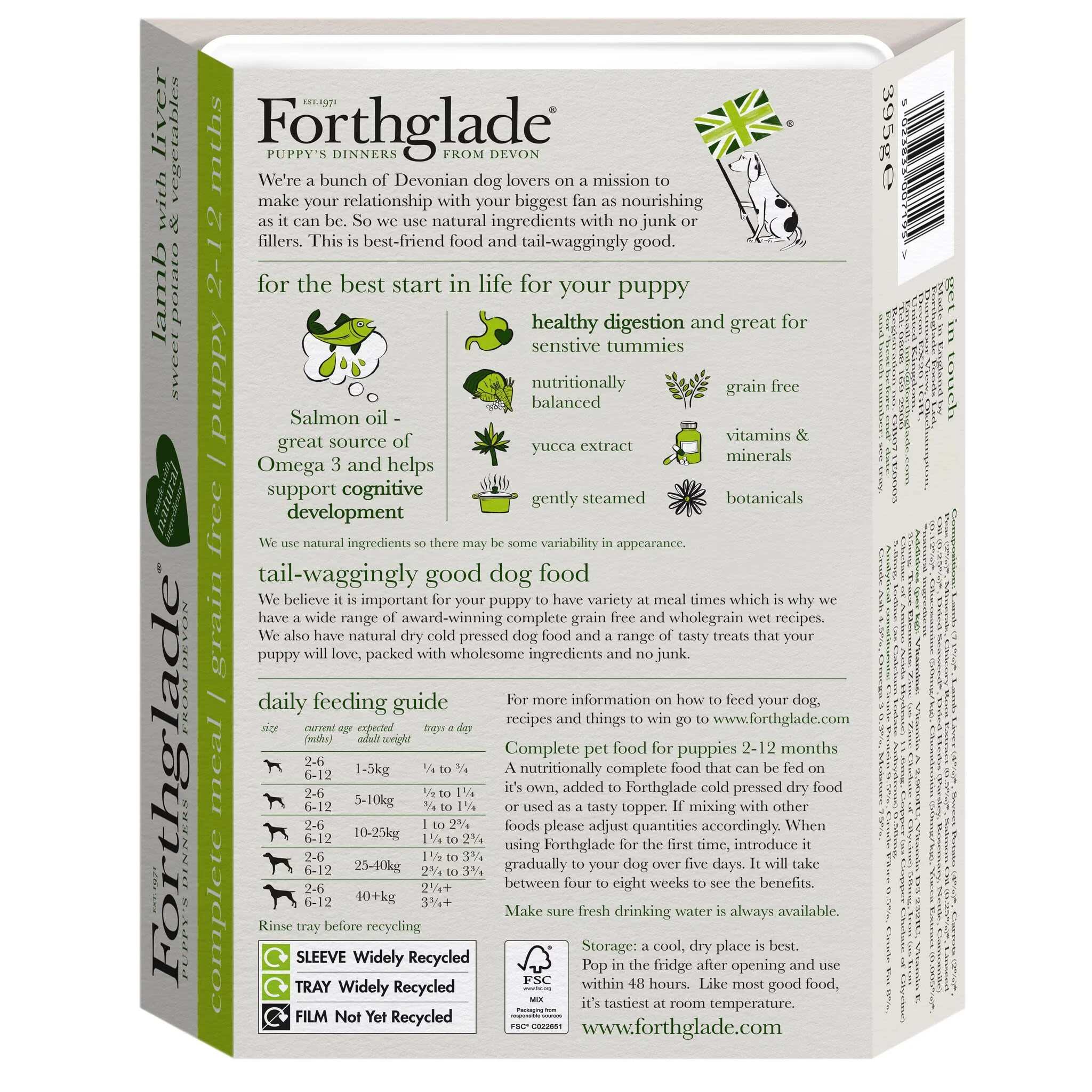 Forthglade Complete Meal Grain-free Puppy Wet Dog Food - Lamb with Liver, Sweet potato & Vegetables - Image 3