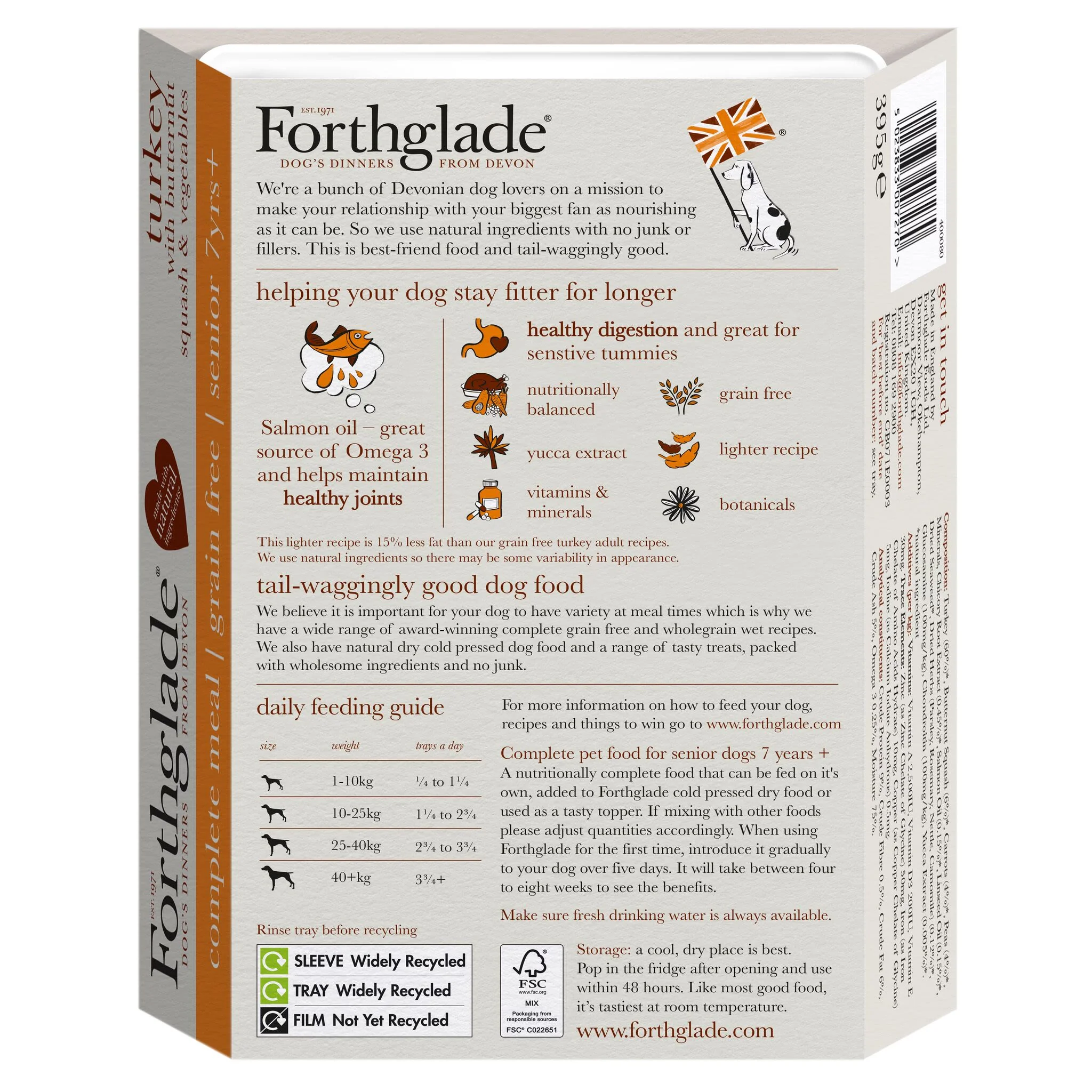 Forthglade Complete Meal Grain-free Senior Wet Dog Food - Turkey with Butternut squash & Vegetables - Image 3