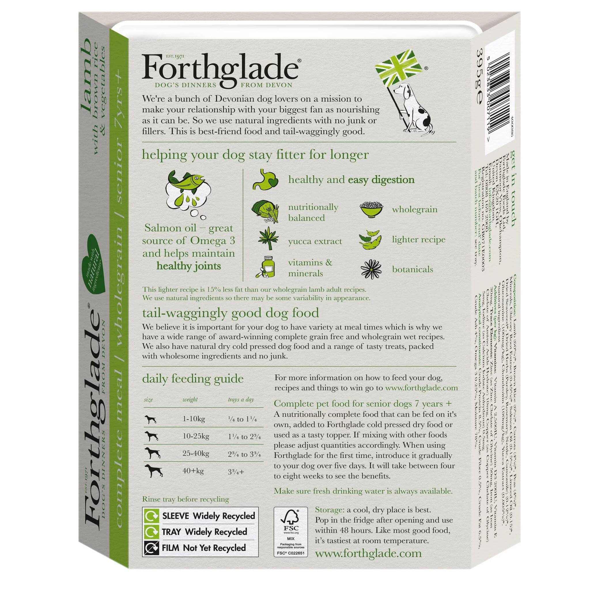 Forthglade Complete Meal Wholegrain Senior Wet Dog Food - Lamb with Brown rice & Vegetables - Image 3