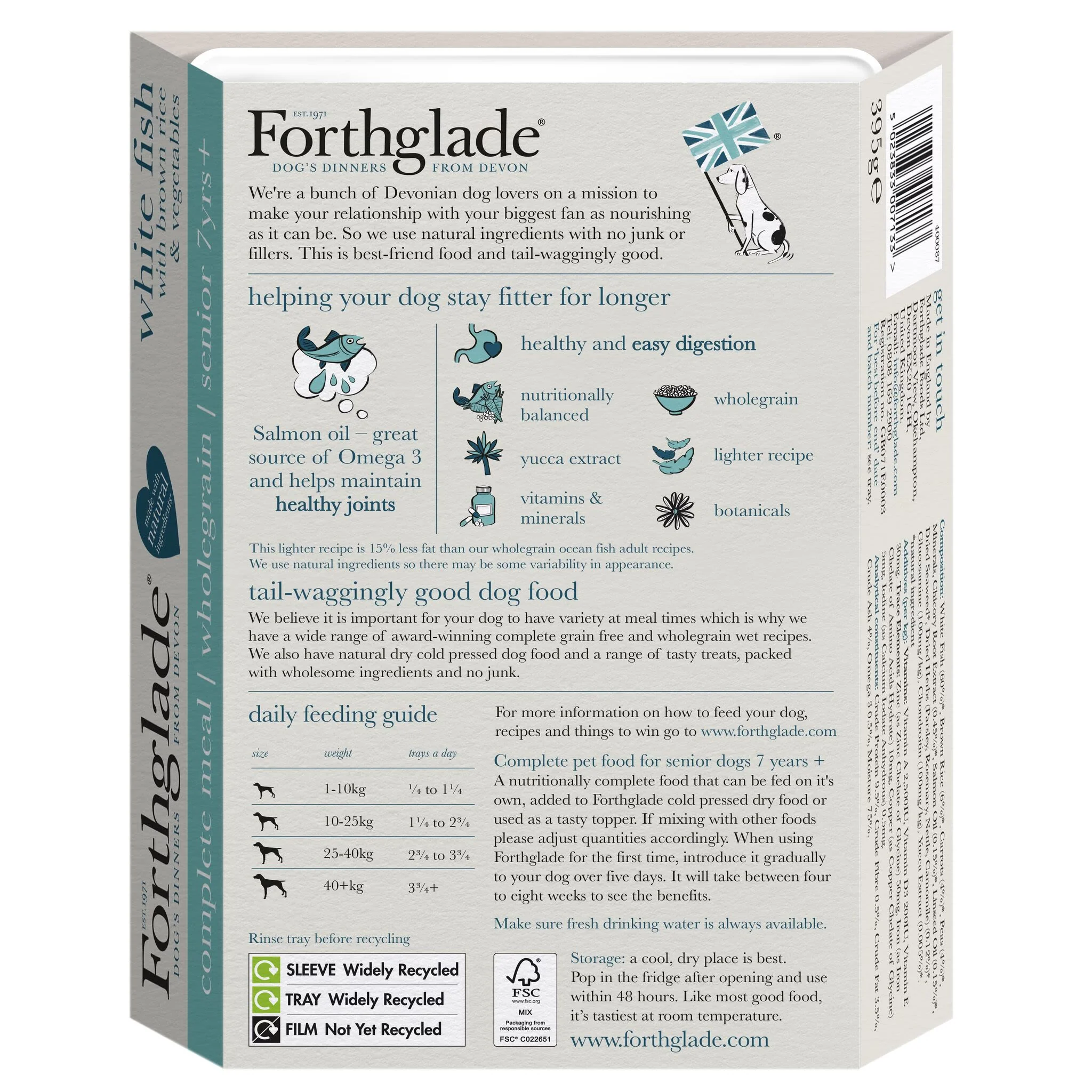 Forthglade Complete Meal Wholegrain Senior Wet Dog Food - White Fish with Brown rice & Vegetables - Image 3
