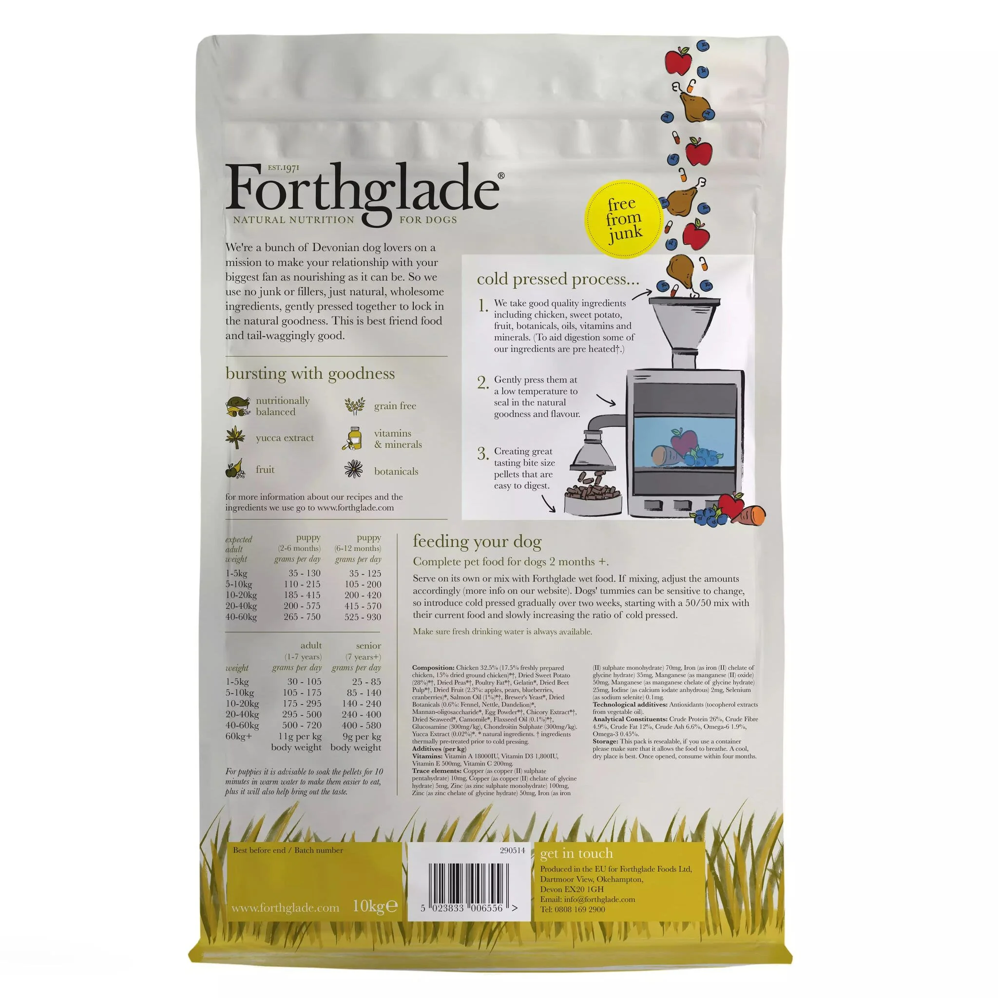 ForthgladeĀ Complete Natural Cold Pressed Dry Dog Food - Chicken with Sweet Potato 10kg - Image 4