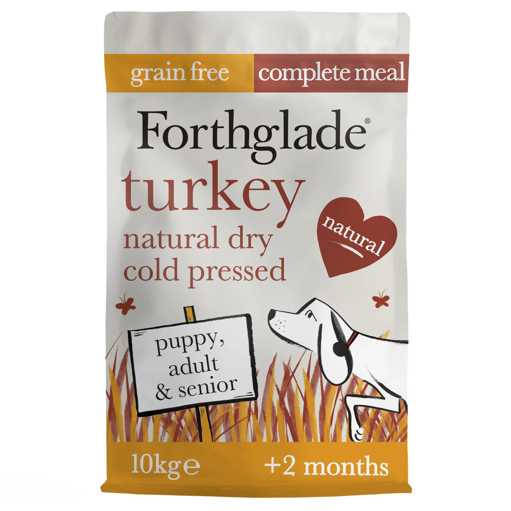 ForthgladeĀ Complete Natural Cold Pressed Dry Dog Food - Turkey with Sweet Potato 10kg