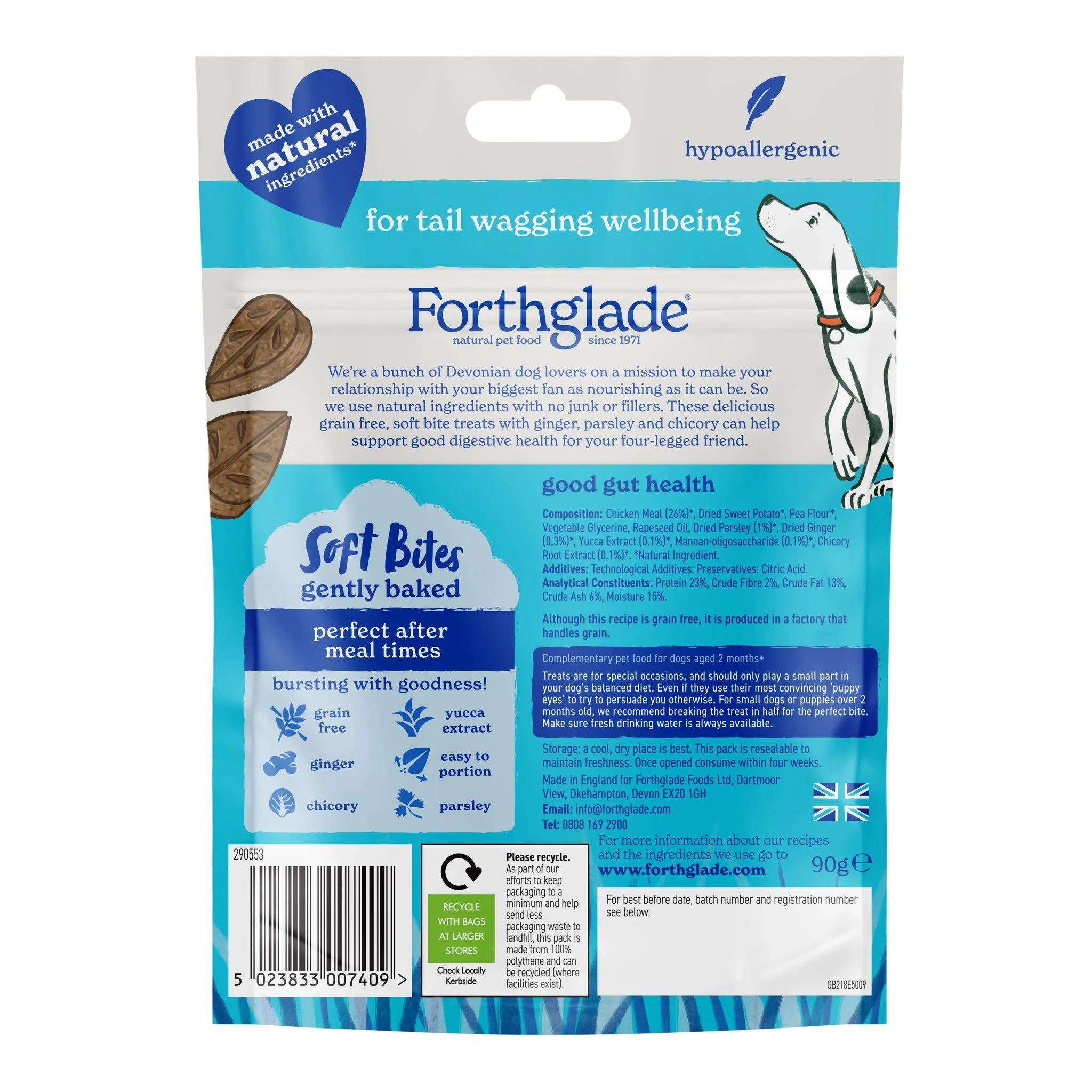 Forthglade Functional Digestive Health Natural Soft Bites Dog Treats - Ginger, Parsley & Chicory - Image 2