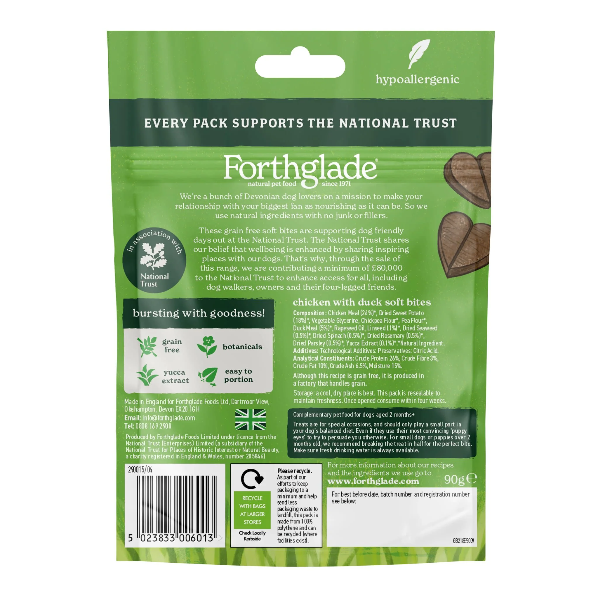 Forthglade National Trust Natural Soft Bites Dog Treats - Chicken with Duck - Image 2