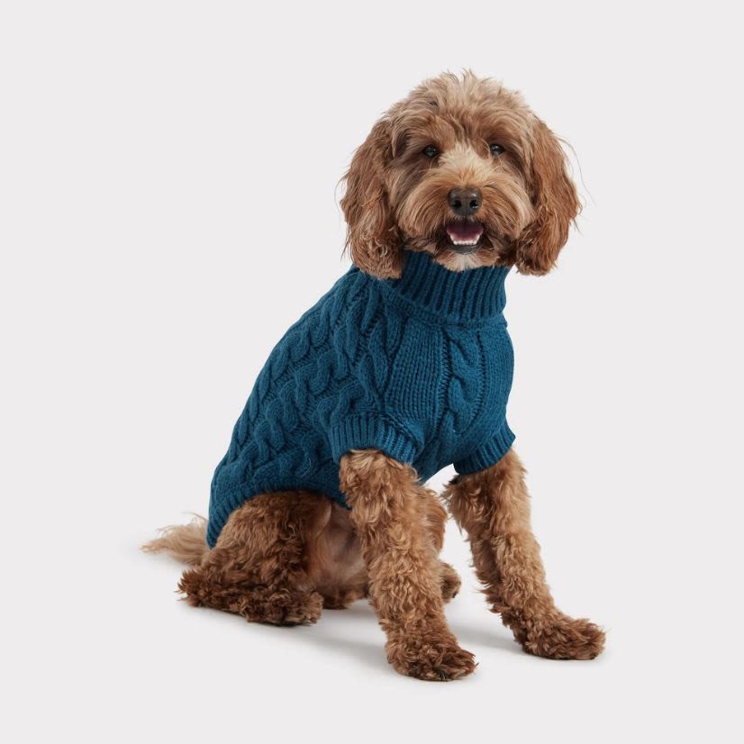 GF Pet Chalet Dark Teal Dog Sweater - Image 3