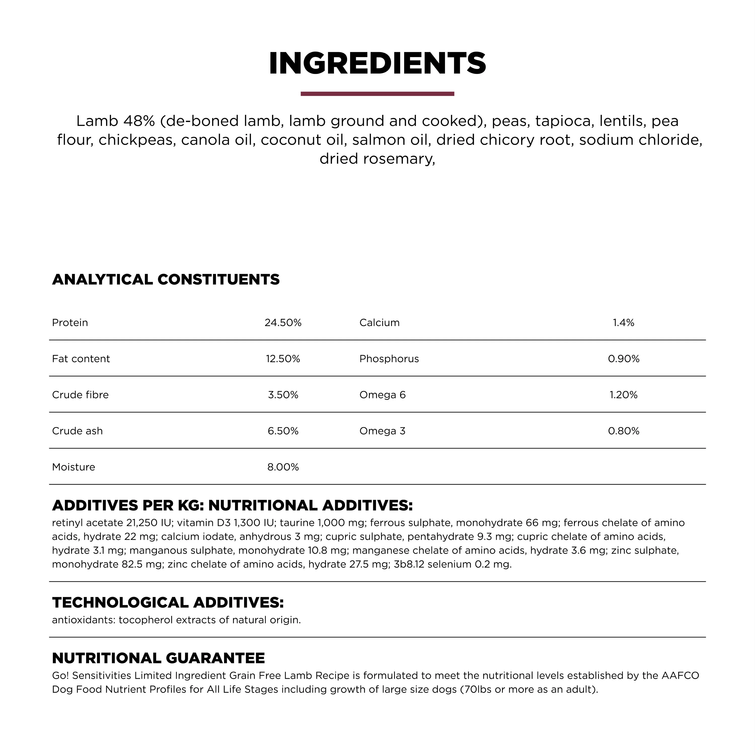 Go! Solutions Sensitivities Limited Ingredient Grain Free Lamb recipe Dry Dog Food - Image 8