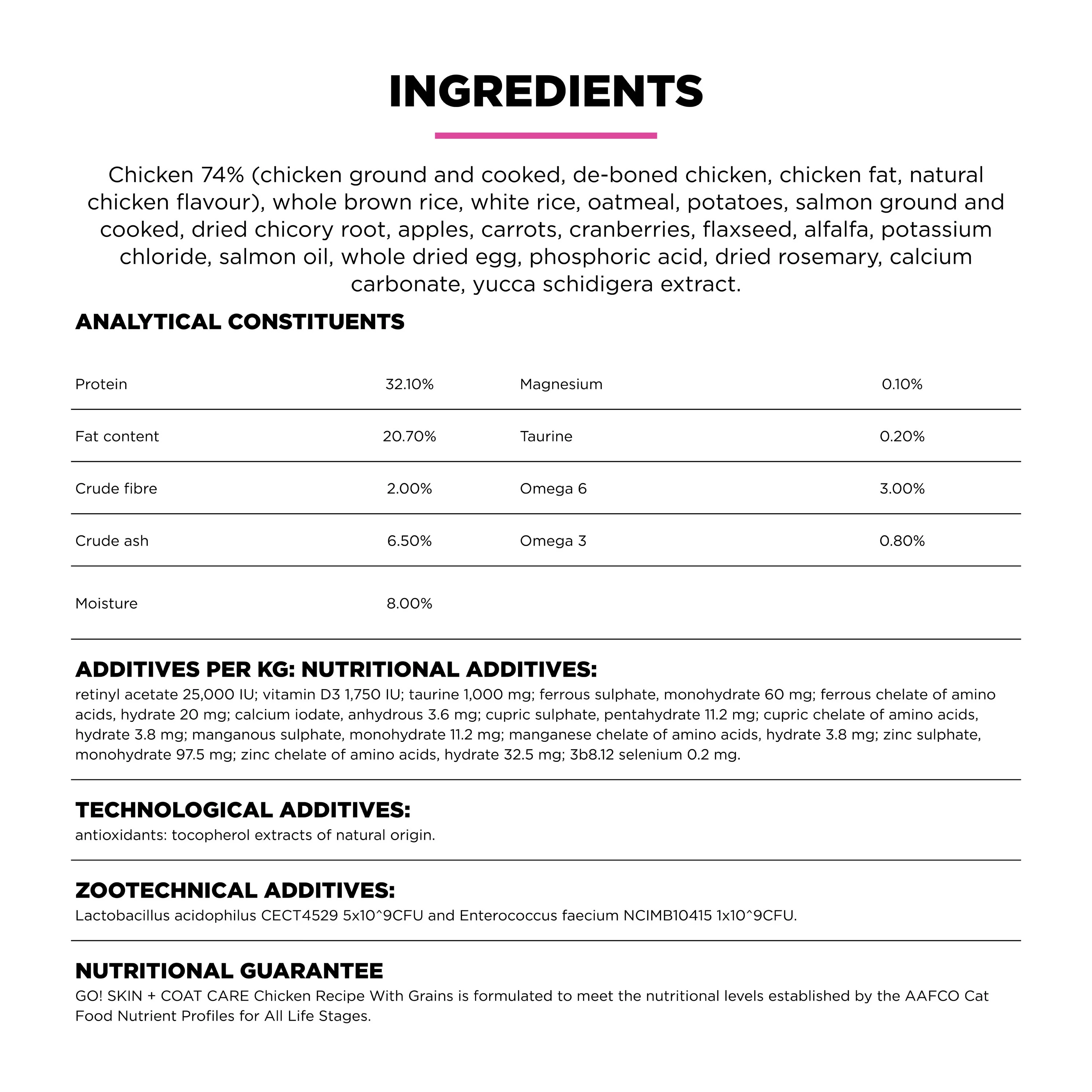 Go! Solutions Skin + Coat Care Chicken Recipe with Grains Dry Cat Food - Image 8