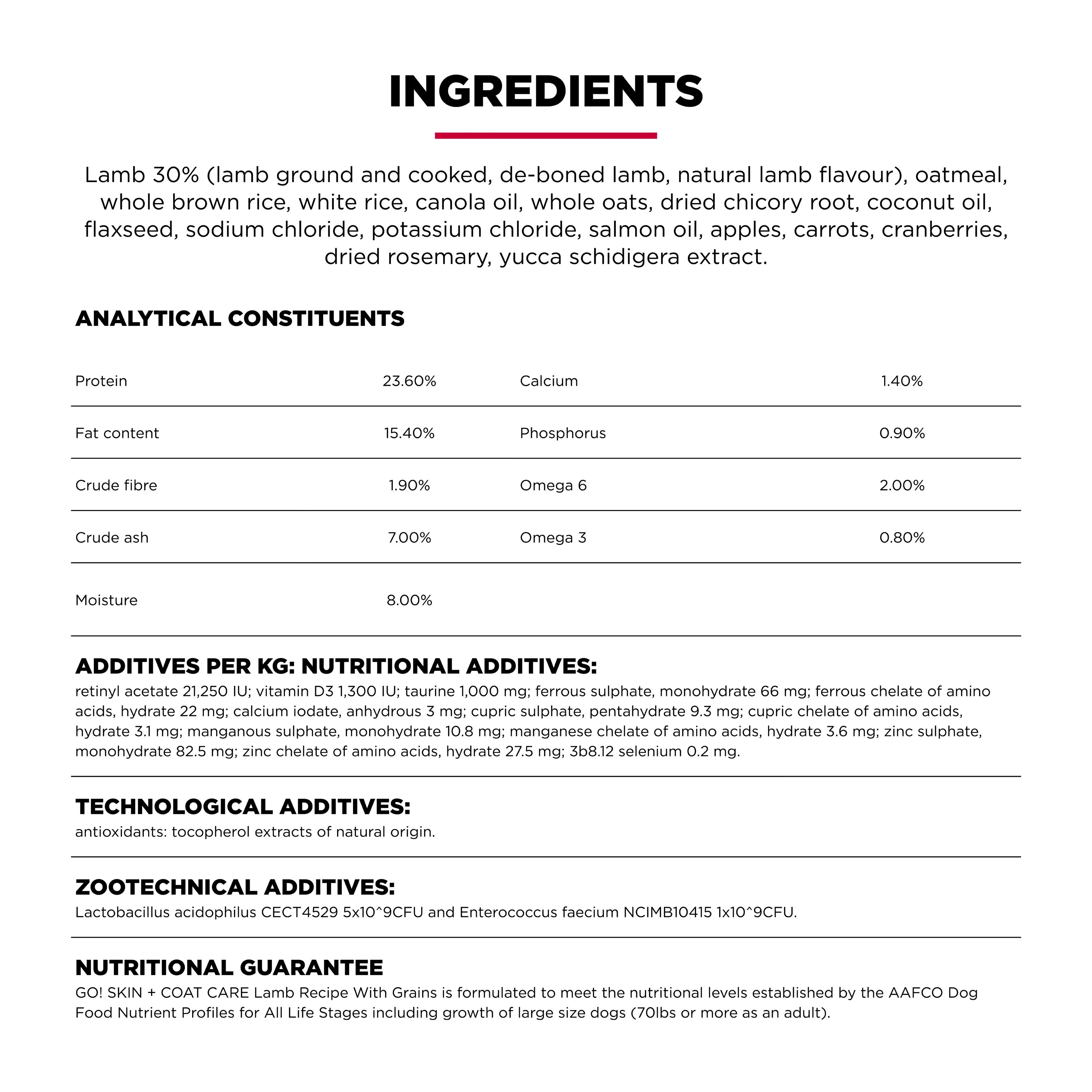 Go! Solutions Skin + Coat Care Lamb Recipe with Grains Dry Dog Food - Image 8