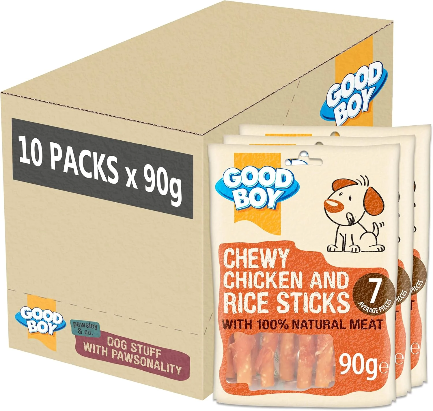 Good Boy Pawsley & Co Chewy Chicken and Rice Sticks Dog Treats - Image 2