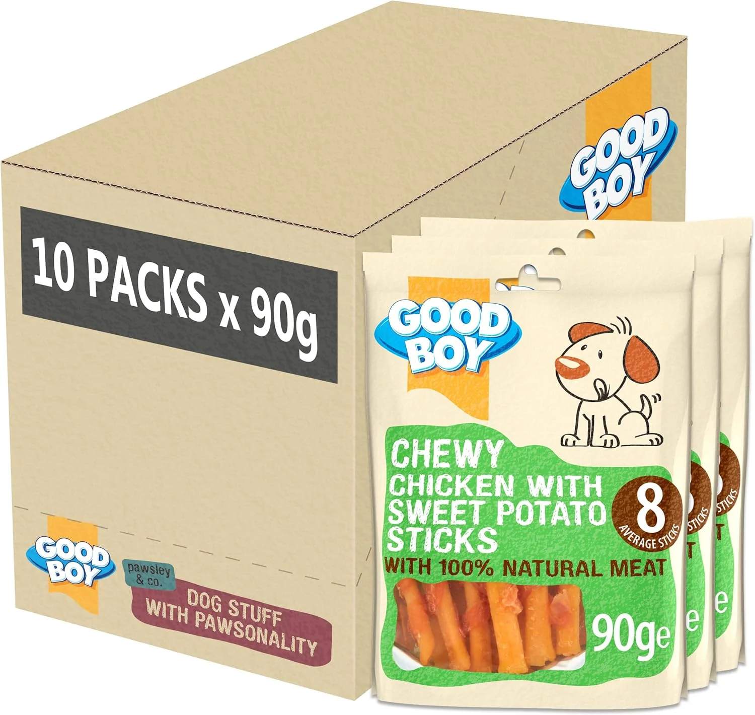 Good Boy Pawsley & Co Chewy Chicken with Sweet Potato Sticks Dog Treats - Image 2