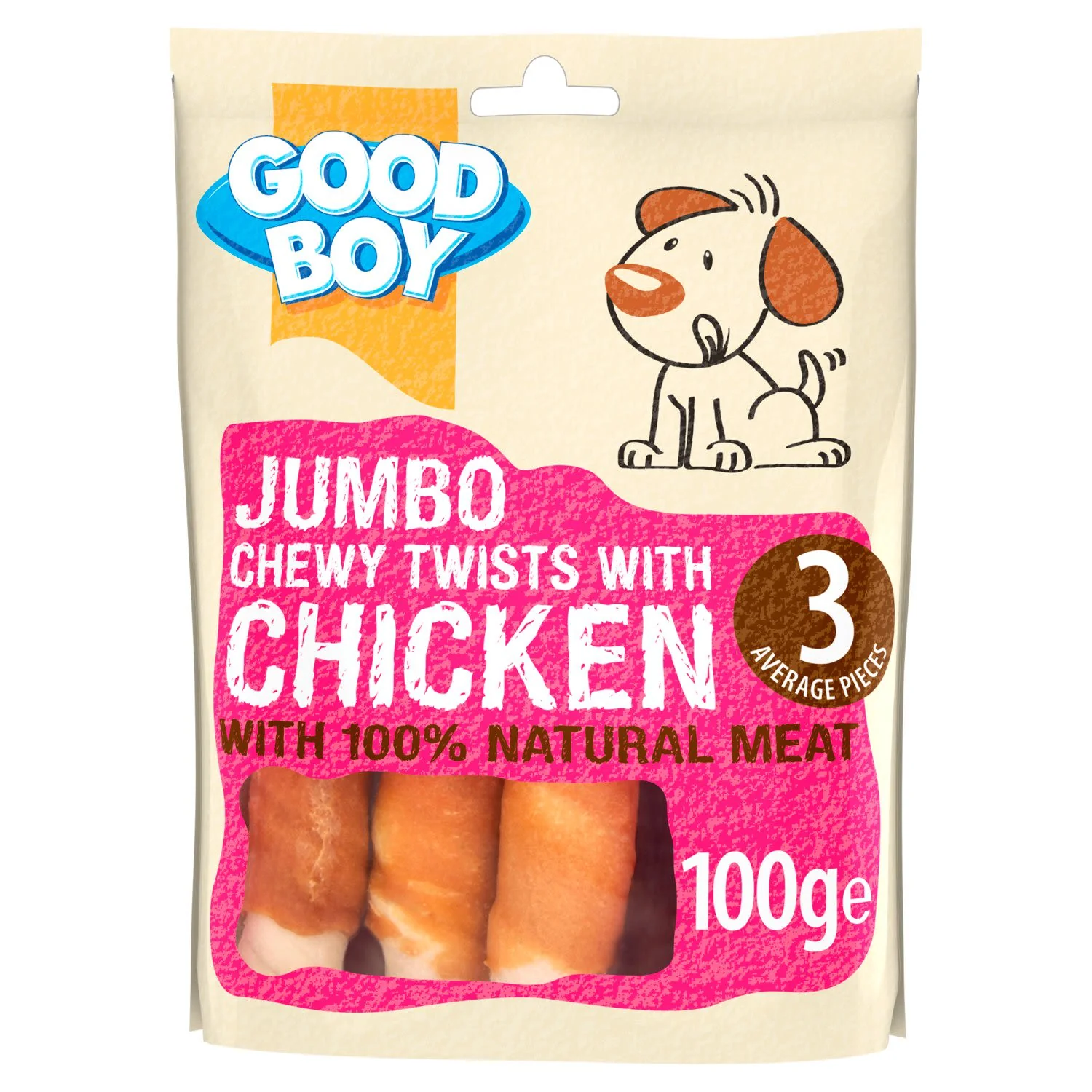 Good Boy Pawsley & Co Jumbo Twisters with Chicken Dog Treat