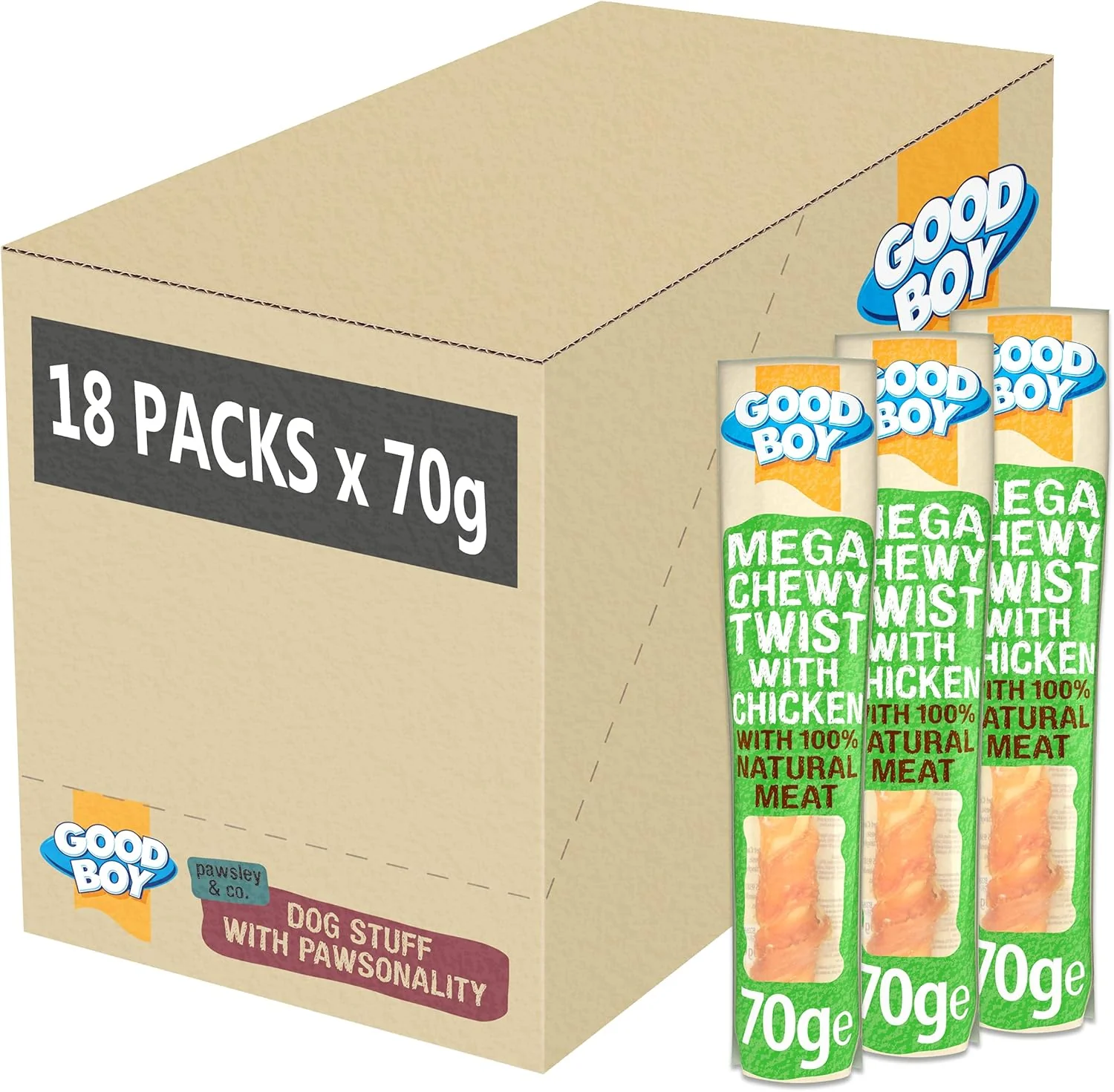 Good Boy Pawsley & Co Mega Chewy Twist with Chicken Dog Treats - Image 2