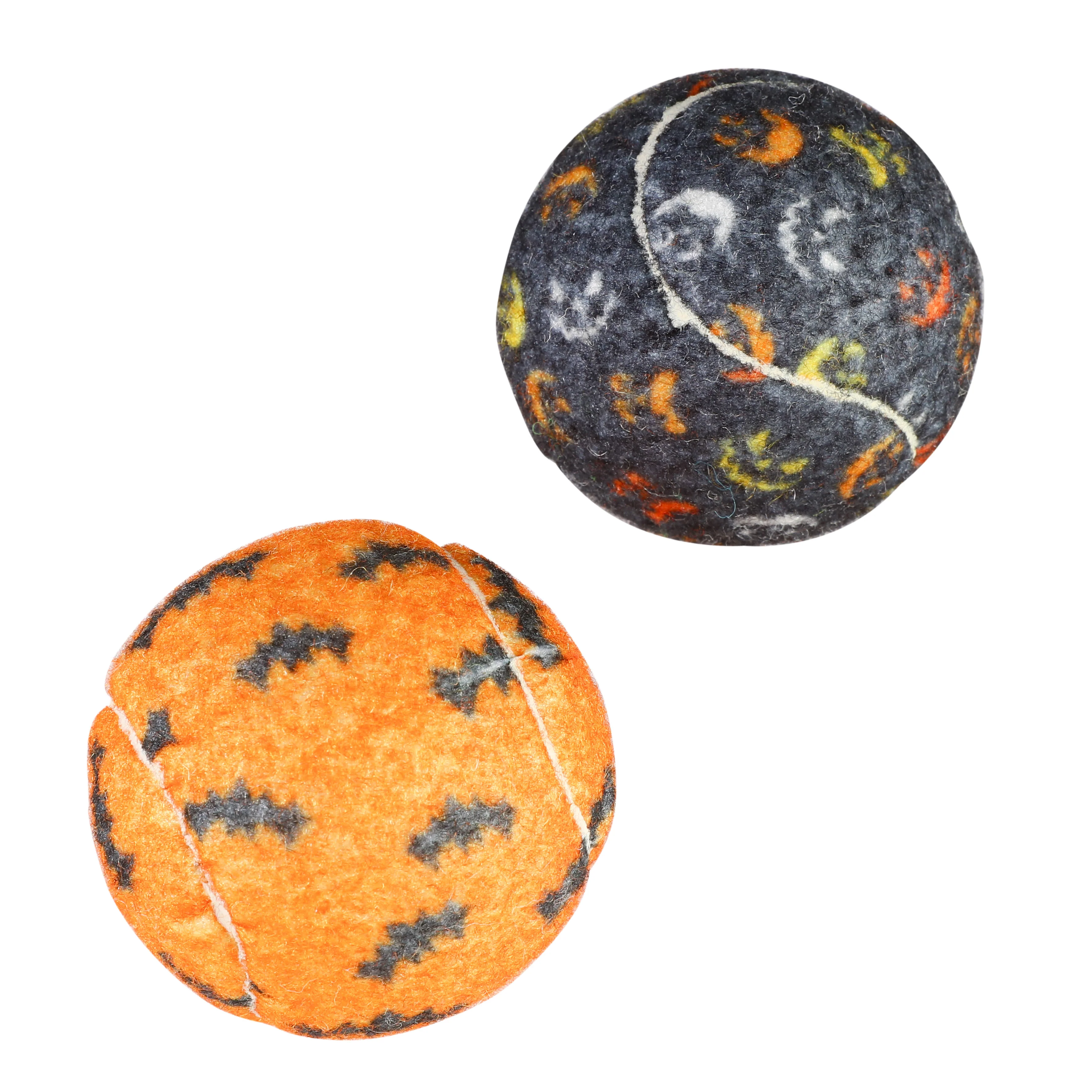 Halloween Spooky Tennis Balls Dog Toy - Black/Orange - Image 2