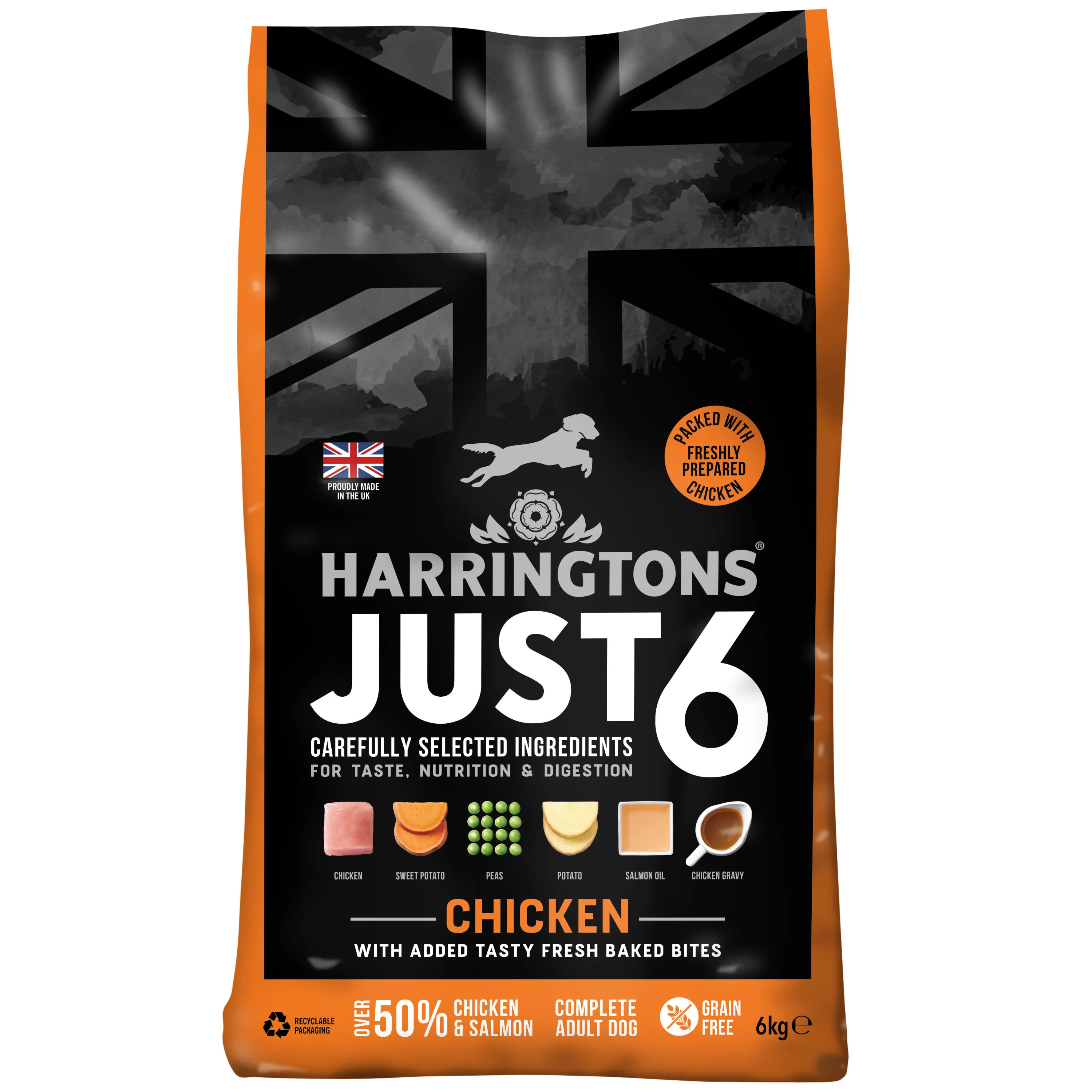 Harringtons Just 6 Grain-free Adult Dry Dog Food - Chicken - Image 3