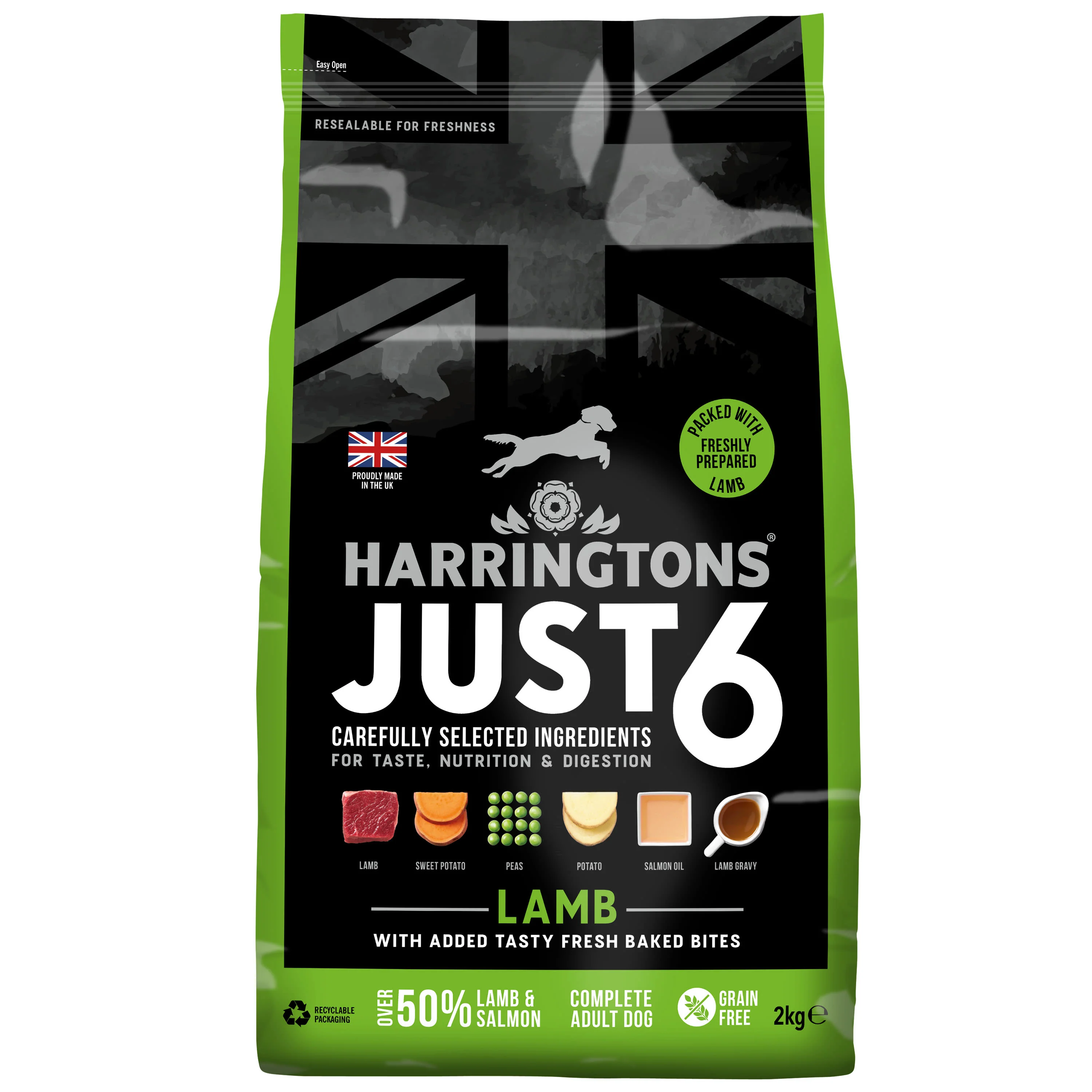 Harringtons Just 6 Grain-free Adult Dry Dog Food - Lamb - Image 2