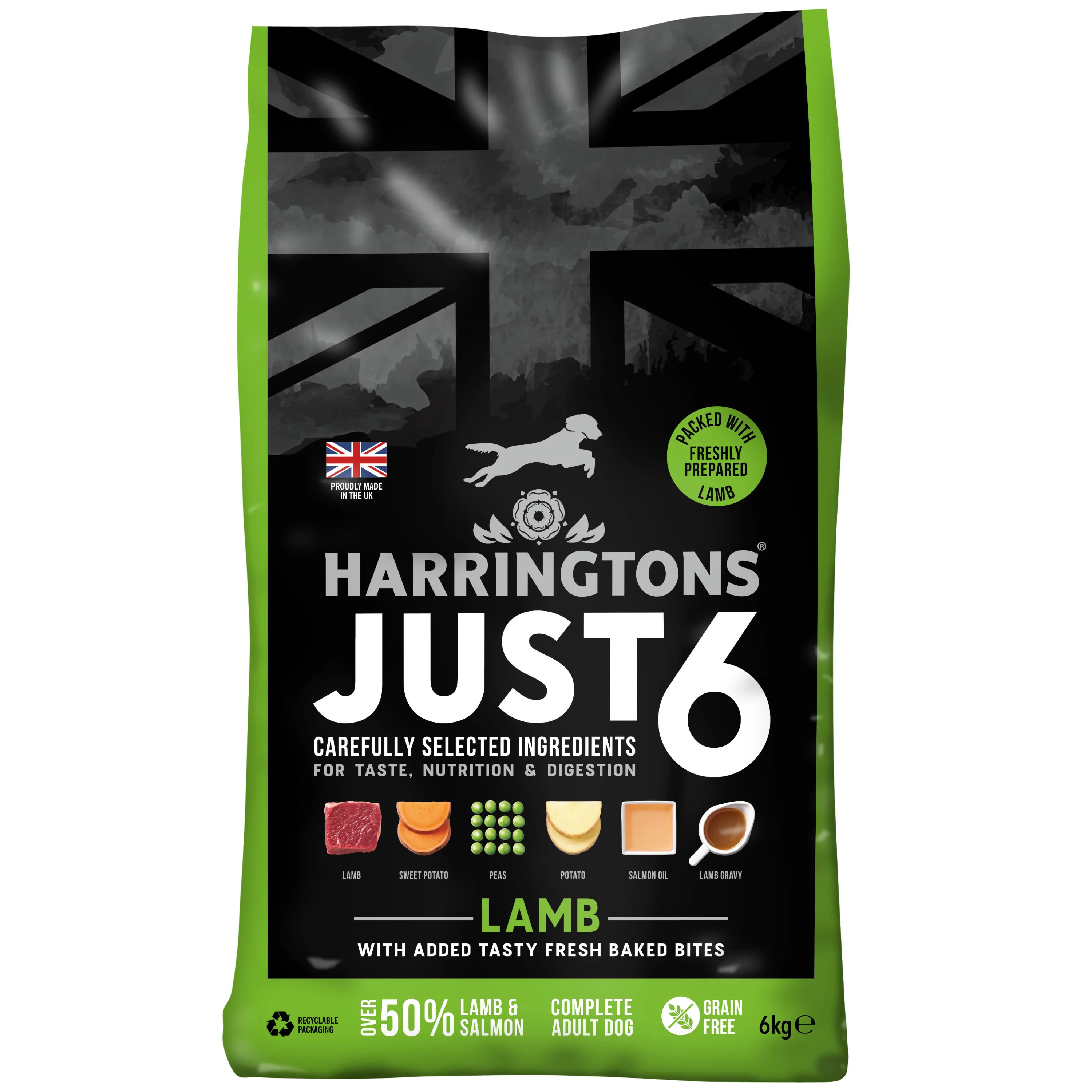Harringtons Just 6 Grain-free Adult Dry Dog Food - Lamb - Image 3