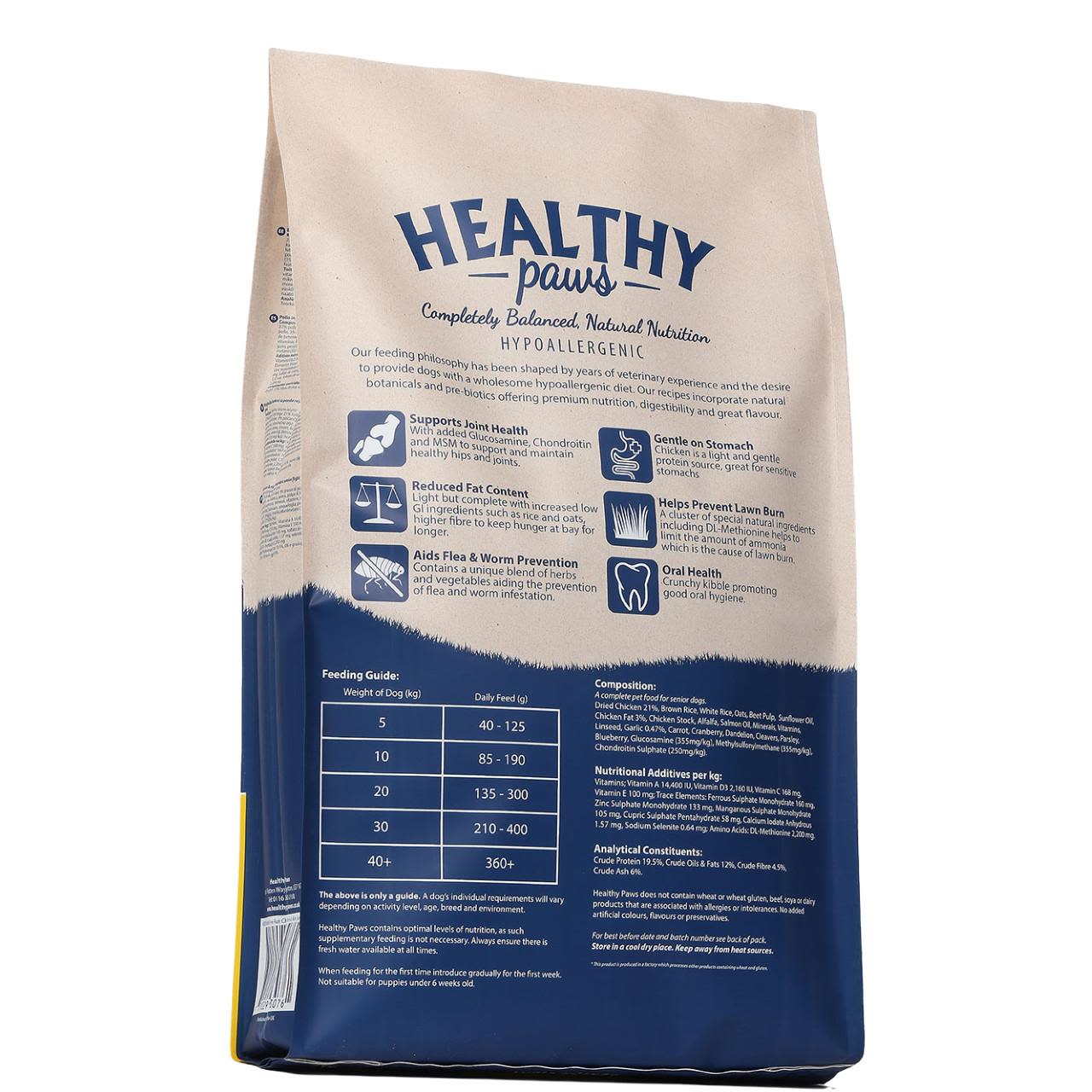 Healthy Paws British Free-Run Chicken & Brown Rice Senior/Light Dog Food - Image 2