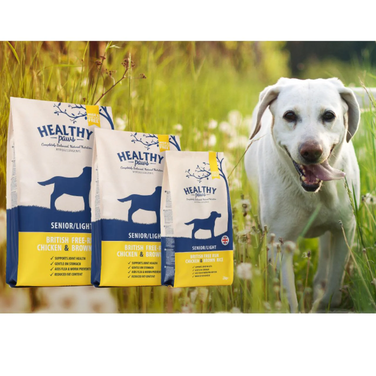 Healthy Paws British Free-Run Chicken & Brown Rice Senior/Light Dog Food - Image 4