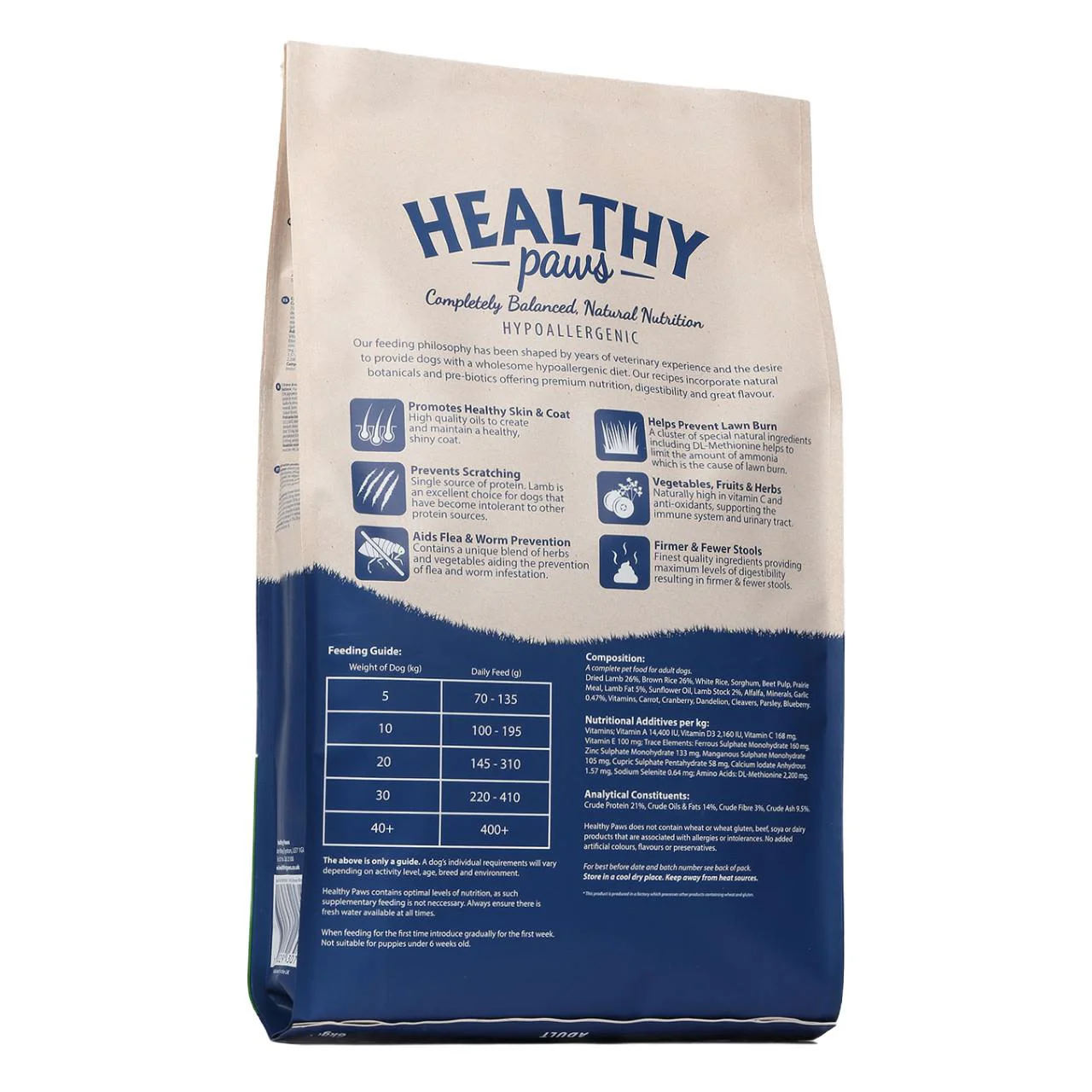 Healthy Paws Grass Fed British Lamb & Brown RiceĀ Adult Dog Food - Image 2