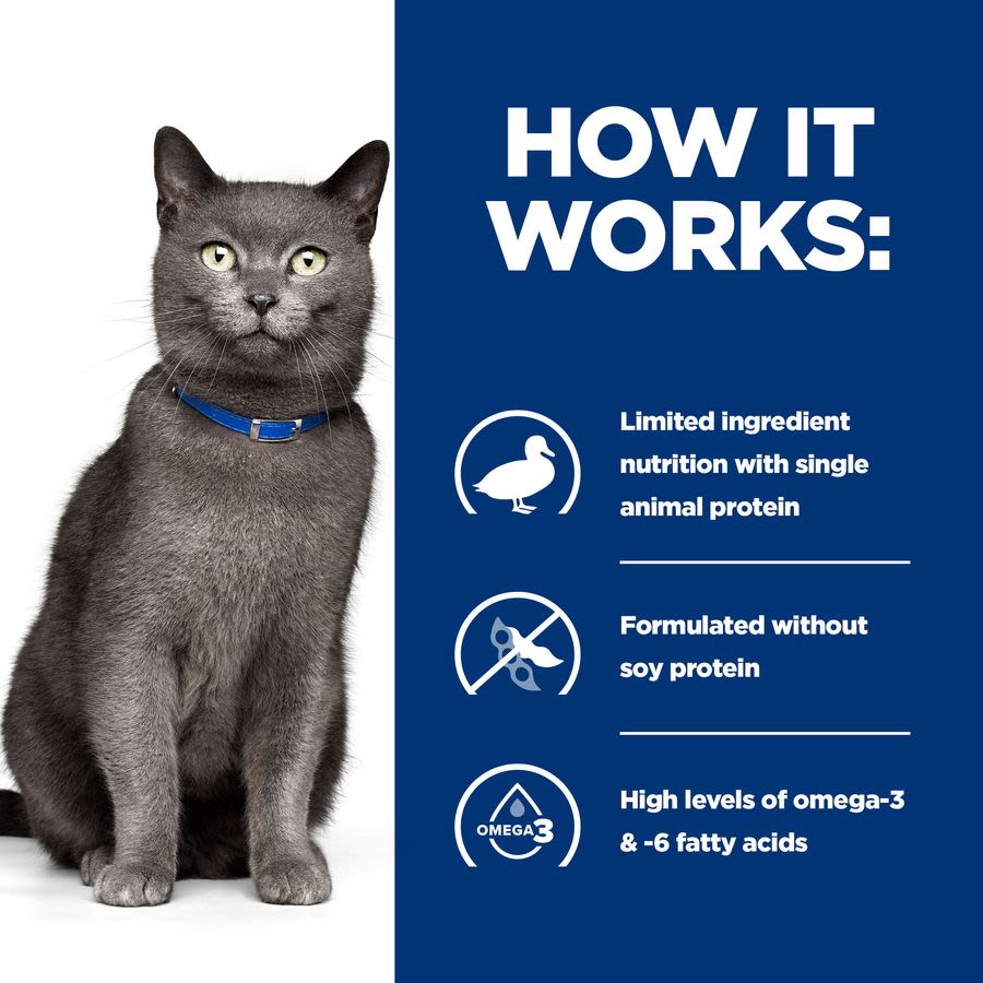 Hill's Prescription Diet d/d Food Sensitivities Adult and Senior Dry Cat Food - Duck & Green Pea 1.5kg - Image 5