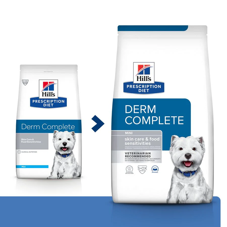 Hill's Prescription Diet Derm Complete Skin Care and Food Sensitivities Mini Dry Dog Food - Rice & Egg - Image 3