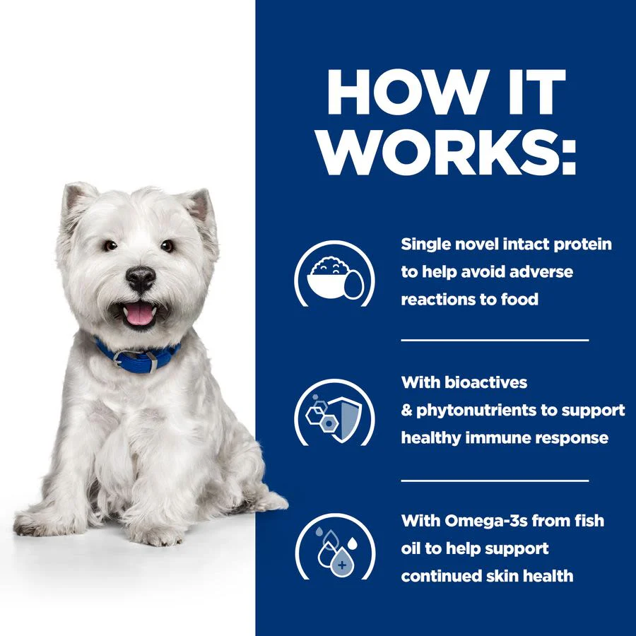 Hill's Prescription Diet Derm Complete Skin Care and Food Sensitivities Mini Dry Dog Food - Rice & Egg - Image 4
