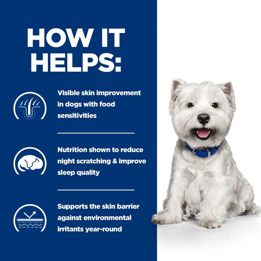 Hill's Prescription Diet Derm Complete Skin Care and Food Sensitivities Mini Dry Dog Food - Rice & Egg - Image 5
