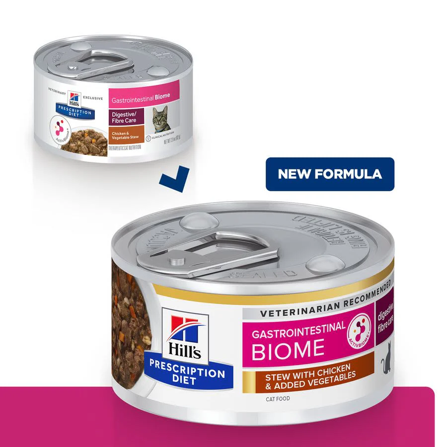Hill's Prescription Diet Gastrointestinal Biome Digestive Care Adult/Senior Wet Cat Food - Chicken & Vegetable Stew - Image 3