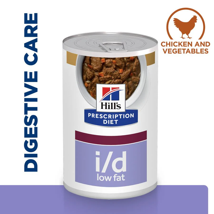 Hill's Prescription Diet i/d Low Fat Digestive Care Adult/Senior Wet Dog Food - Chicken, Vegetables & Rice Stew 12 x 354g - Image 2