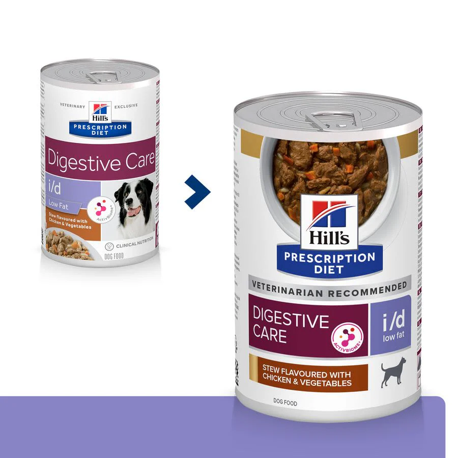 Hill's Prescription Diet i/d Low Fat Digestive Care Adult/Senior Wet Dog Food - Chicken, Vegetables & Rice Stew 12 x 354g - Image 3