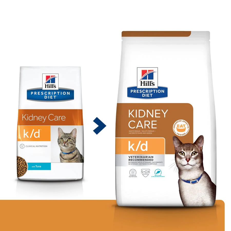 Hill's Prescription Diet k/d Kidney Care Dry Cat Food with Tuna - Image 3