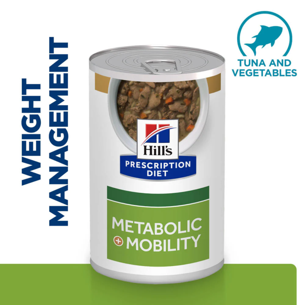 Hill's Prescription Diet Metabolic + Mobility Weight Management Stew Dog Food - Tuna & Vegetables - Image 9
