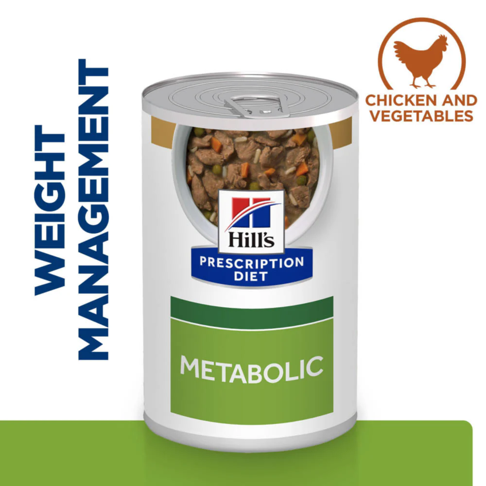 Hill's Prescription Diet Metabolic Weight Management Stew Wet Dog Food - Chicken and Added Vegetables - Image 2