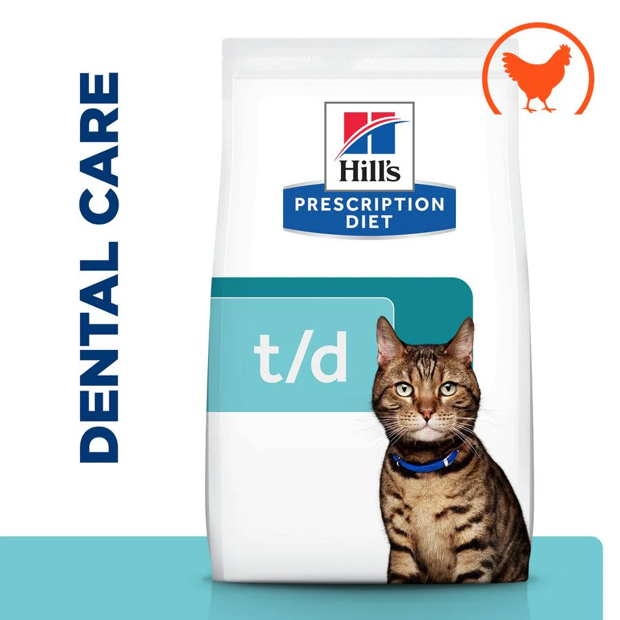 Hill's Prescription Diet t/d Dental Care Adult/Senior Dry Cat Food with Chicken - Image 4