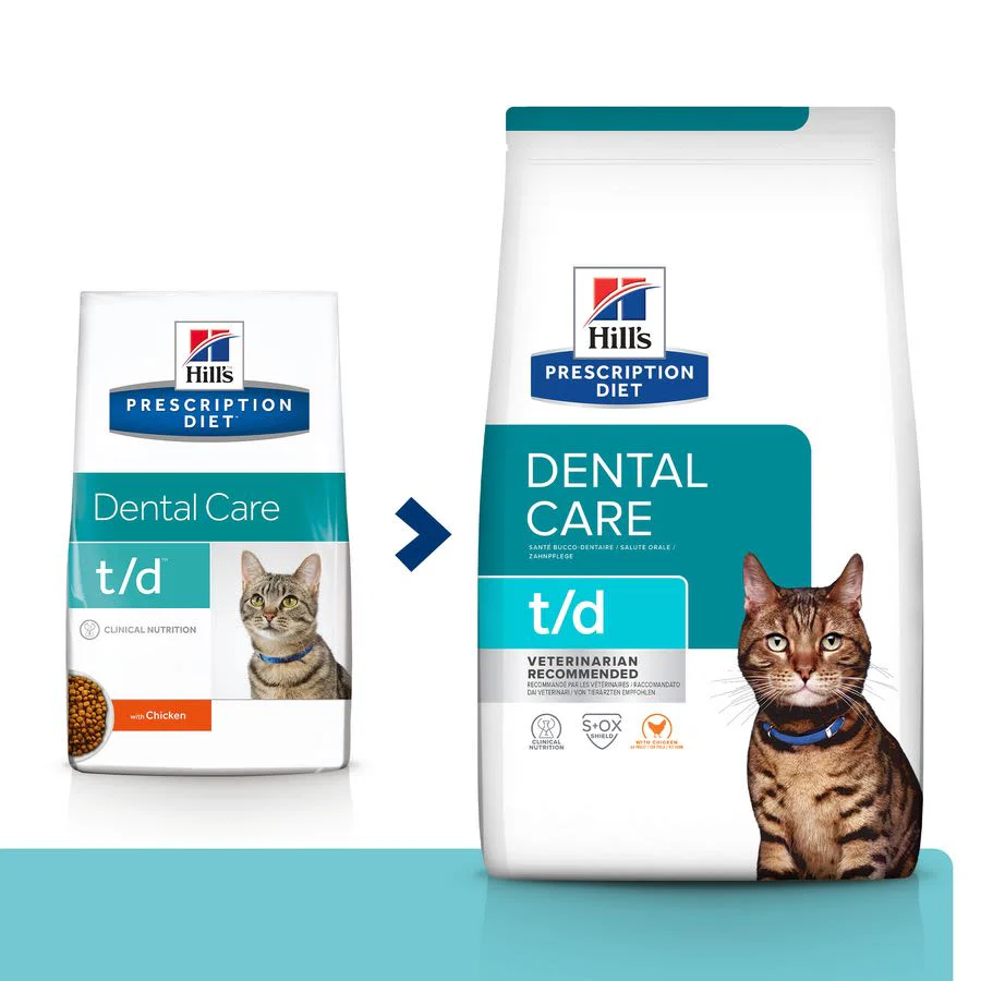 Hill's Prescription Diet t/d Dental Care Adult/Senior Dry Cat Food with Chicken - Image 5