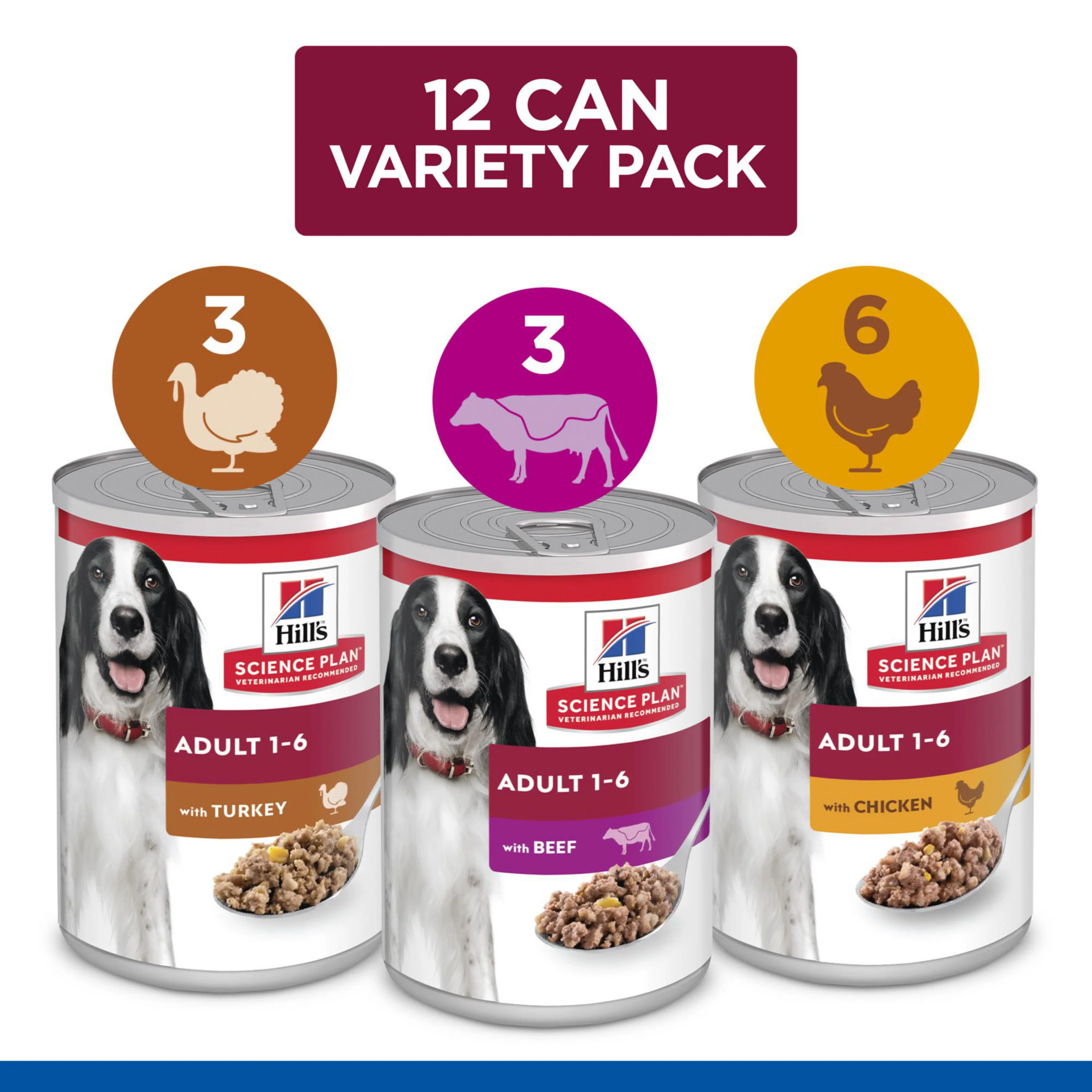 Hill's Science Plan Adult Wet Dog Food with Chicken, Turkey and Beef - Image 2