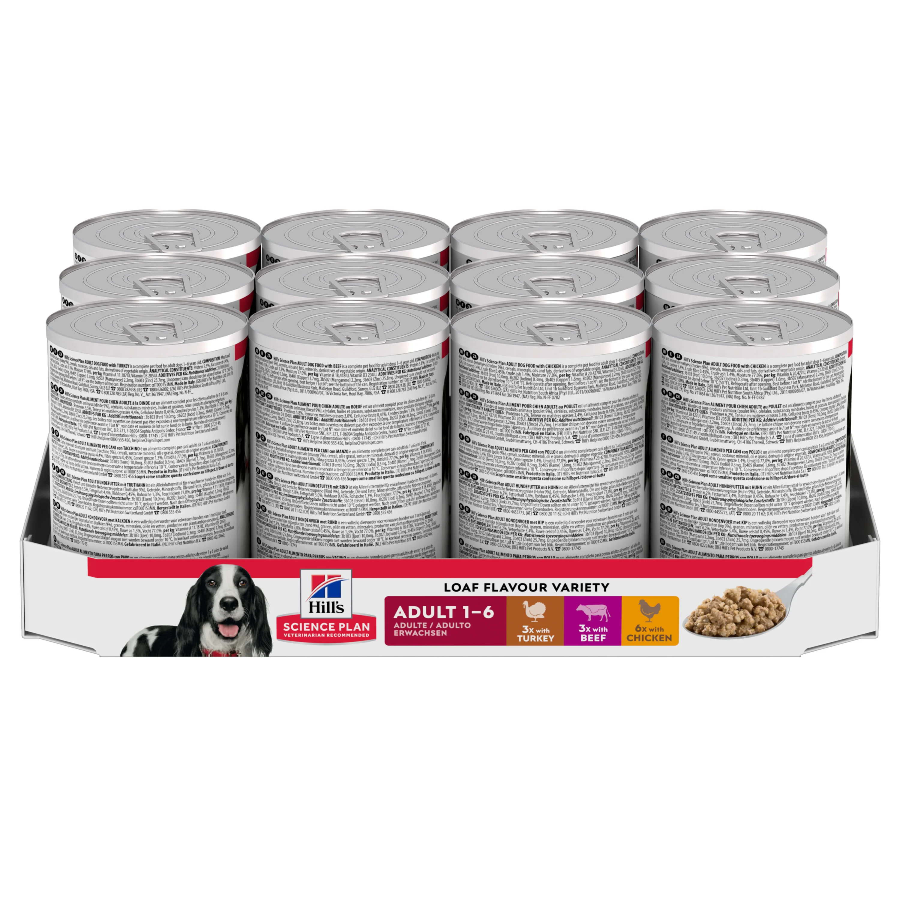 Hill's Science Plan Adult Wet Dog Food with Chicken, Turkey and Beef - Image 3