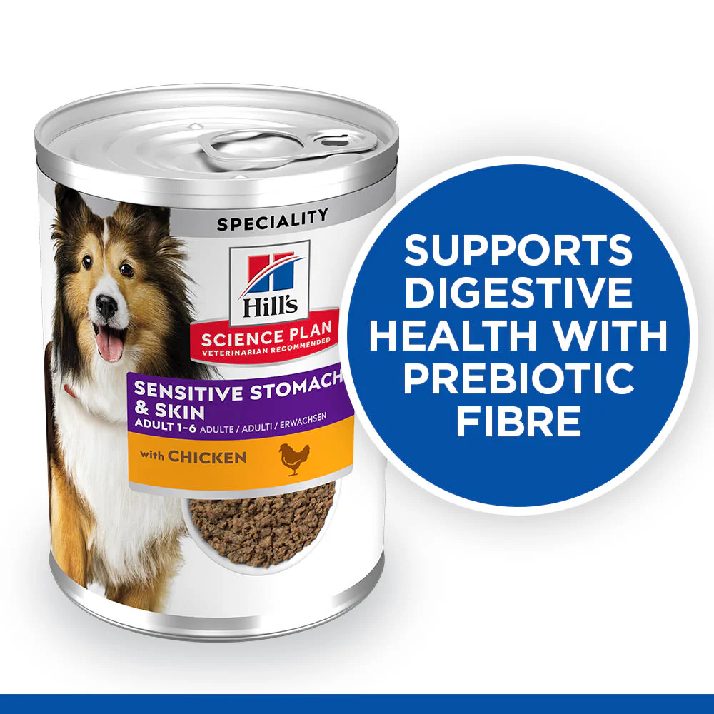 Hill's Science Plan Canine Adult Sensitive Stomach & Skin with Chicken Can Wet Dog Food - Image 3