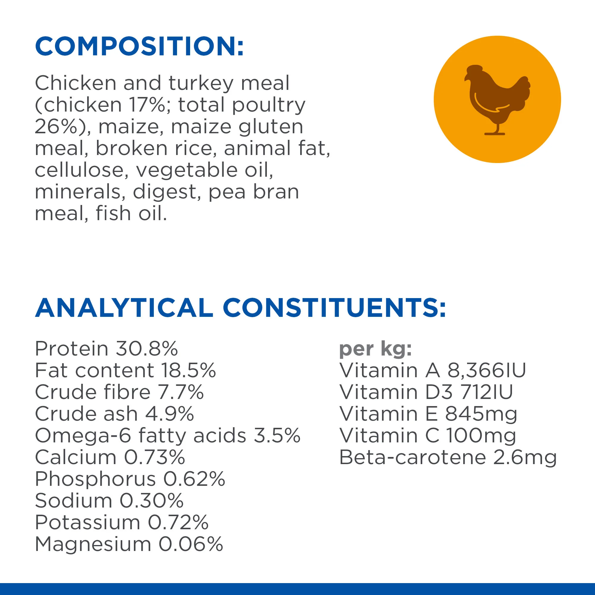 Hill's Science Plan Hairball & Perfect Coat Adult Dry Cat Food - Chicken - Image 3