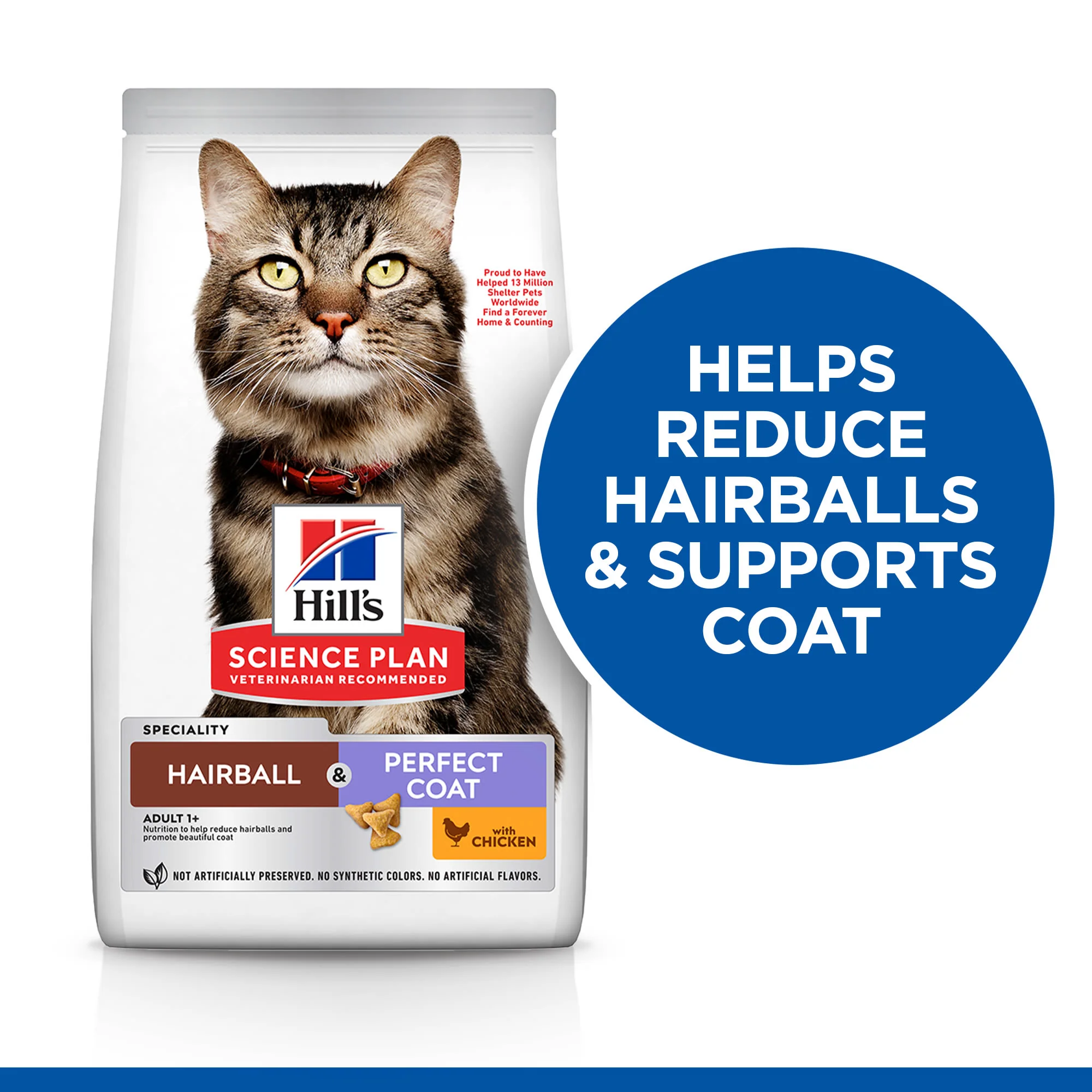 Hill's Science Plan Hairball & Perfect Coat Adult Dry Cat Food - Chicken - Image 8