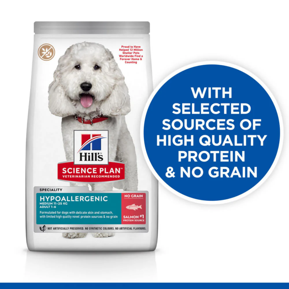 Hill's Science Plan Hypoallergenic Medium Adult Dry Dog Food - Salmon - Image 4