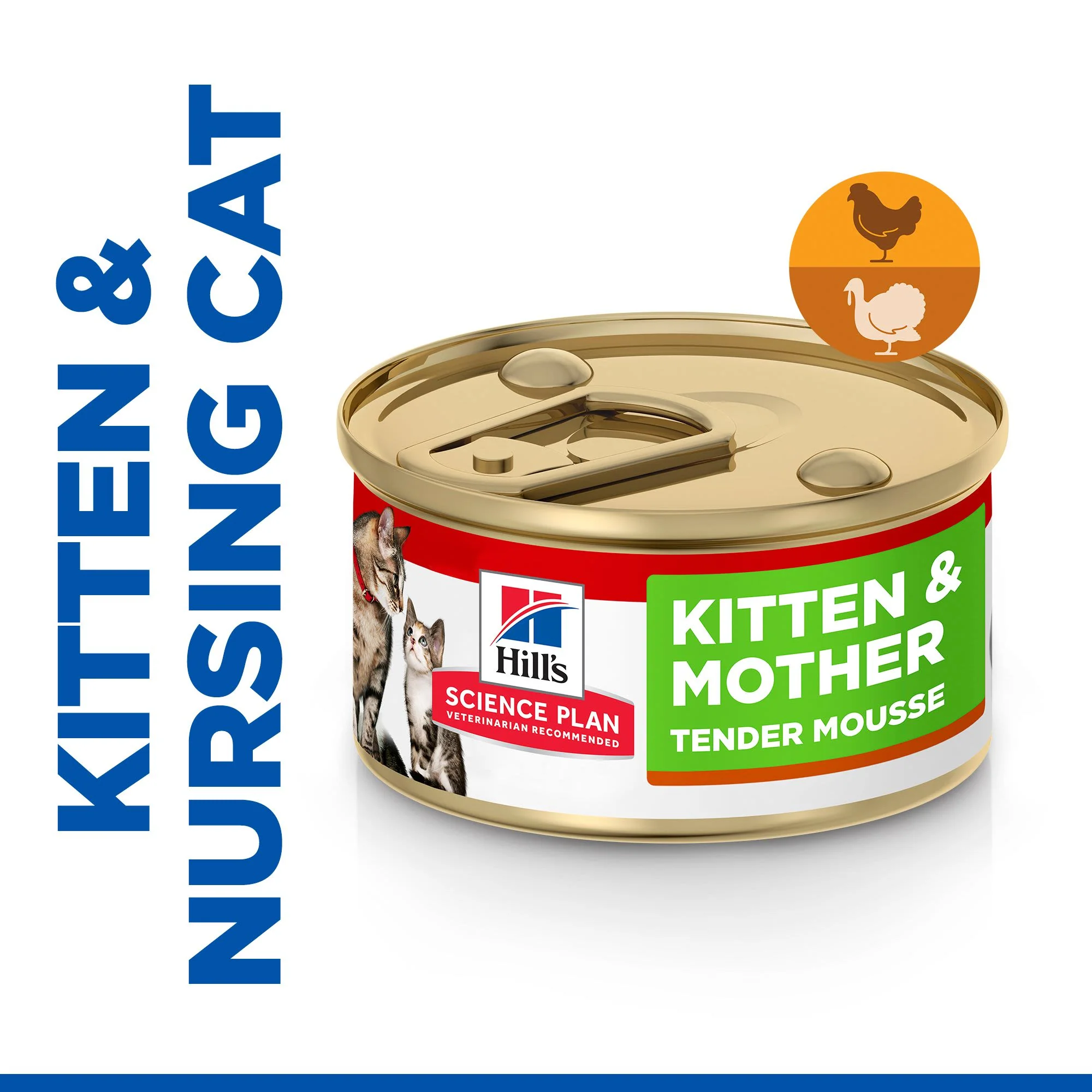 Hill's Science Plan Kitten & Mother Tender Mousse Wet Food with Chicken & Turkey - 24 x 85g Can - Image 2