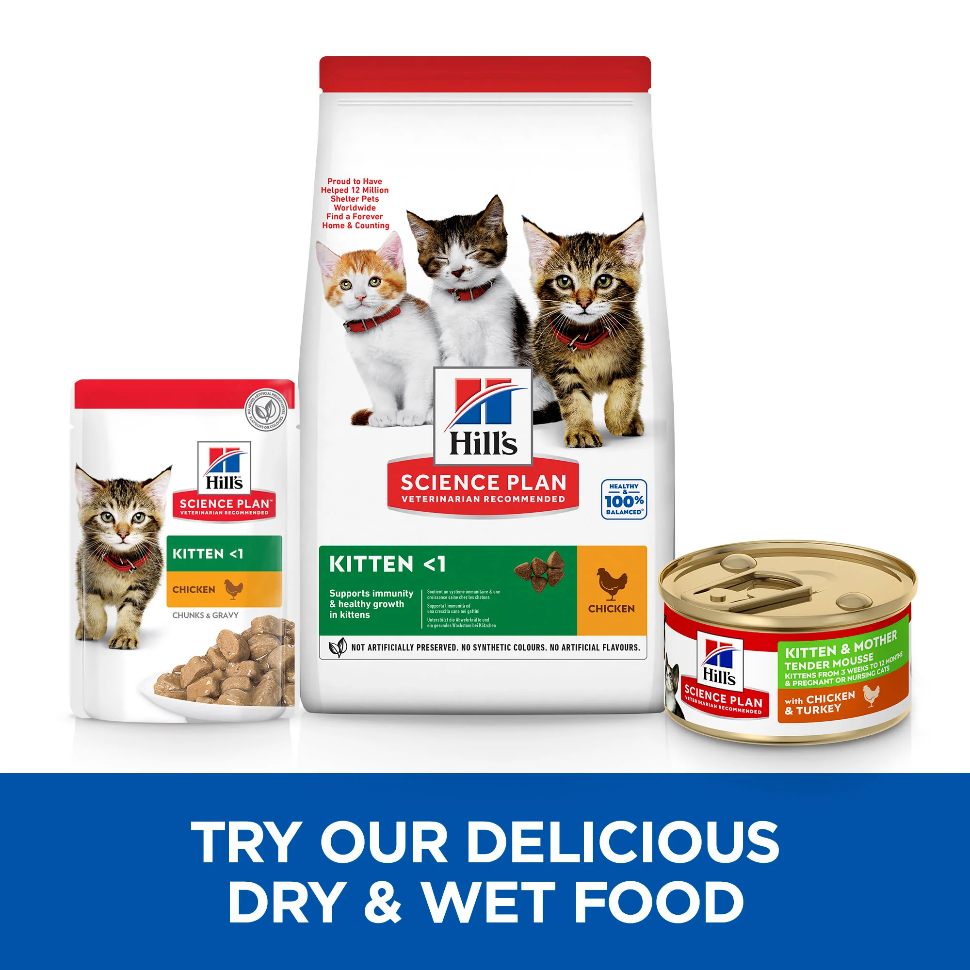 Hill's Science Plan Kitten & Mother Tender Mousse Wet Food with Chicken & Turkey - 24 x 85g Can - Image 6