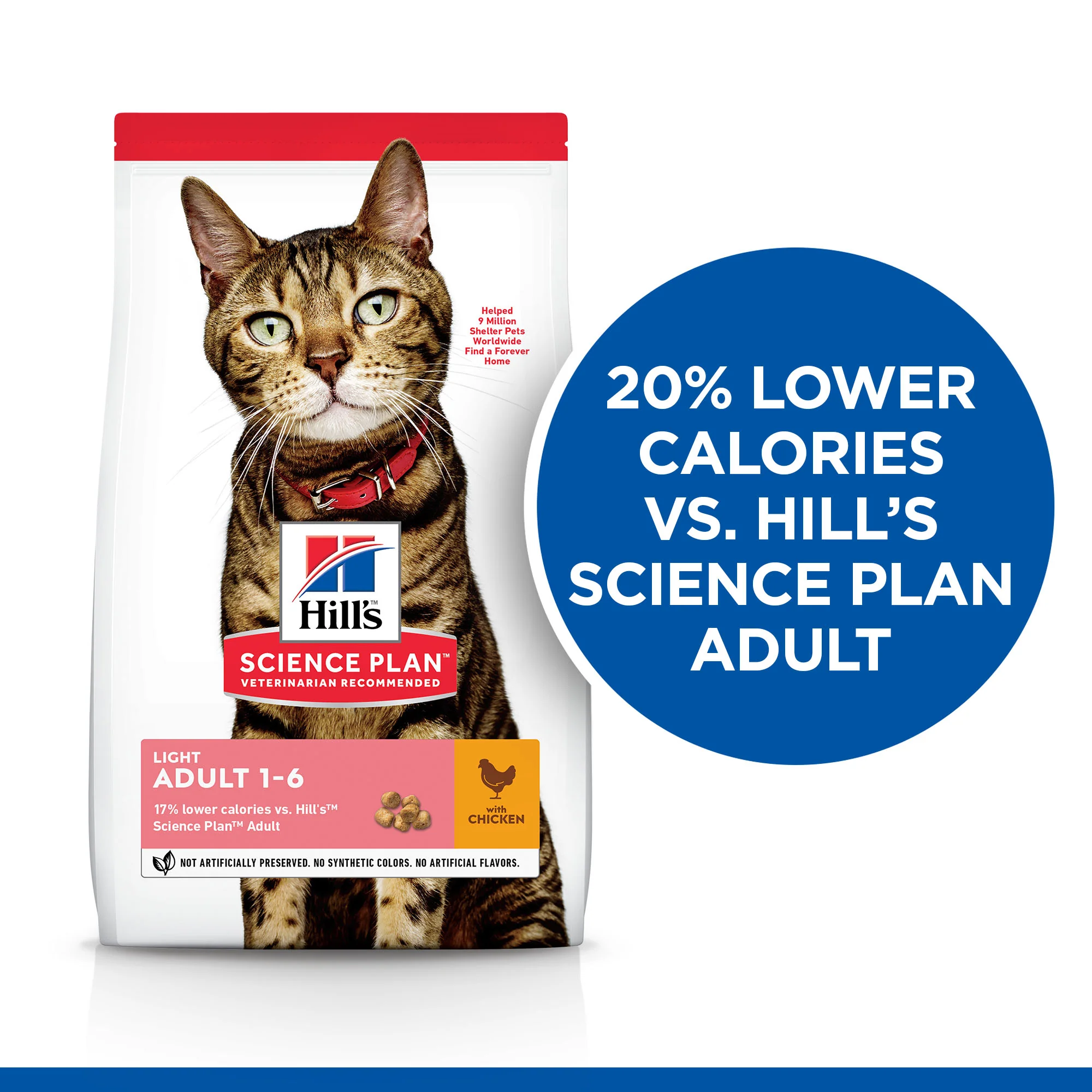 Hill's Science Plan Light Adult 1-6 Dry Cat Food - Chicken - Image 5