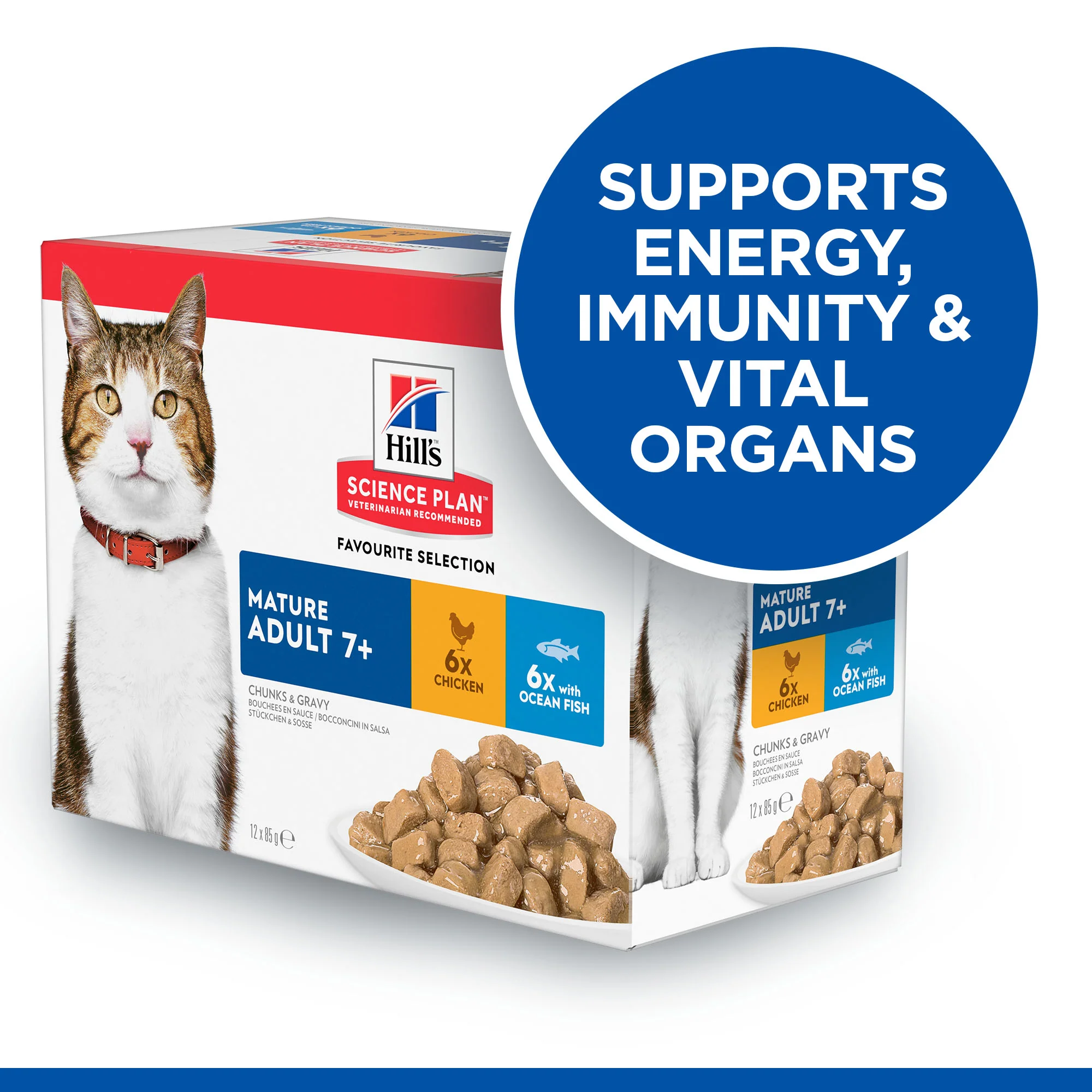 Hill's Science Plan Mature Adult 7+ Wet Cat Food Pouches - Favourite Selection - Image 3