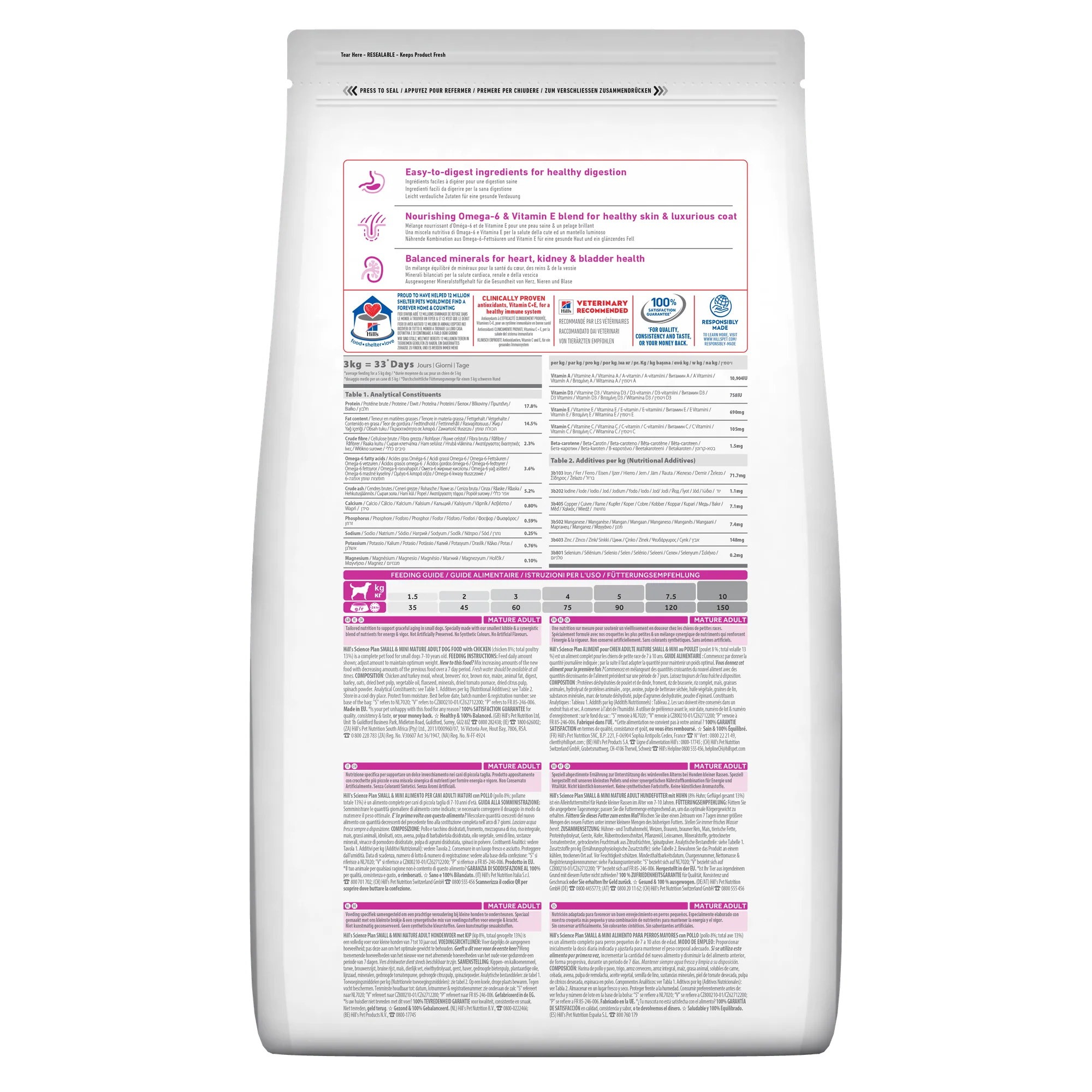 Hill's Science Plan Mature Adult Small & Mini Dry Dog Food with Chicken - 3kg - Image 3