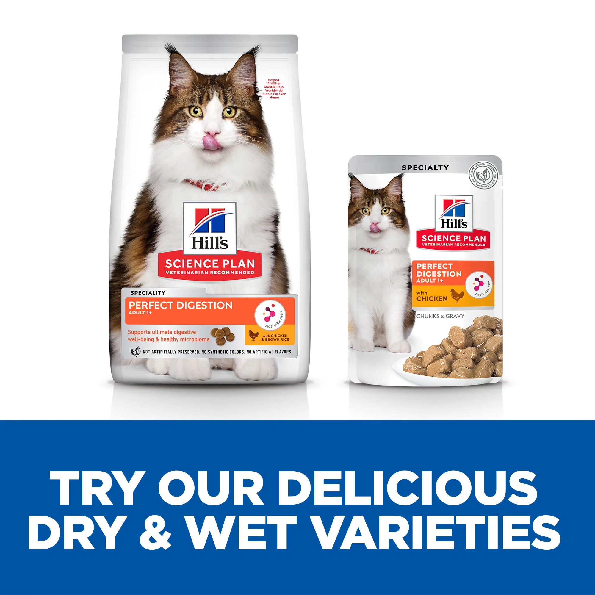 Hill's Science Plan Perfect Digestion Adult 1+ Dry Cat Food - Chicken & Brown Rice - Image 3