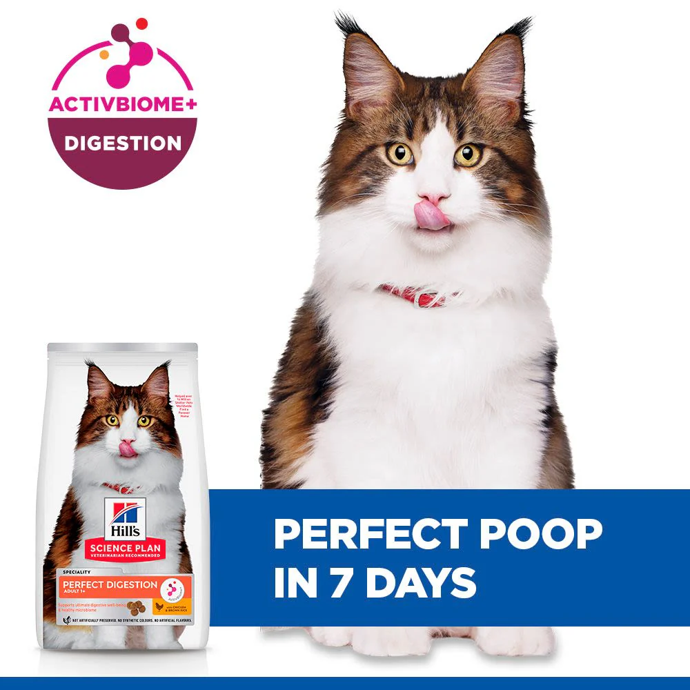 Hill's Science Plan Perfect Digestion Adult 1+ Dry Cat Food with Chicken & Brown Rice - 7kg Bag - Image 5